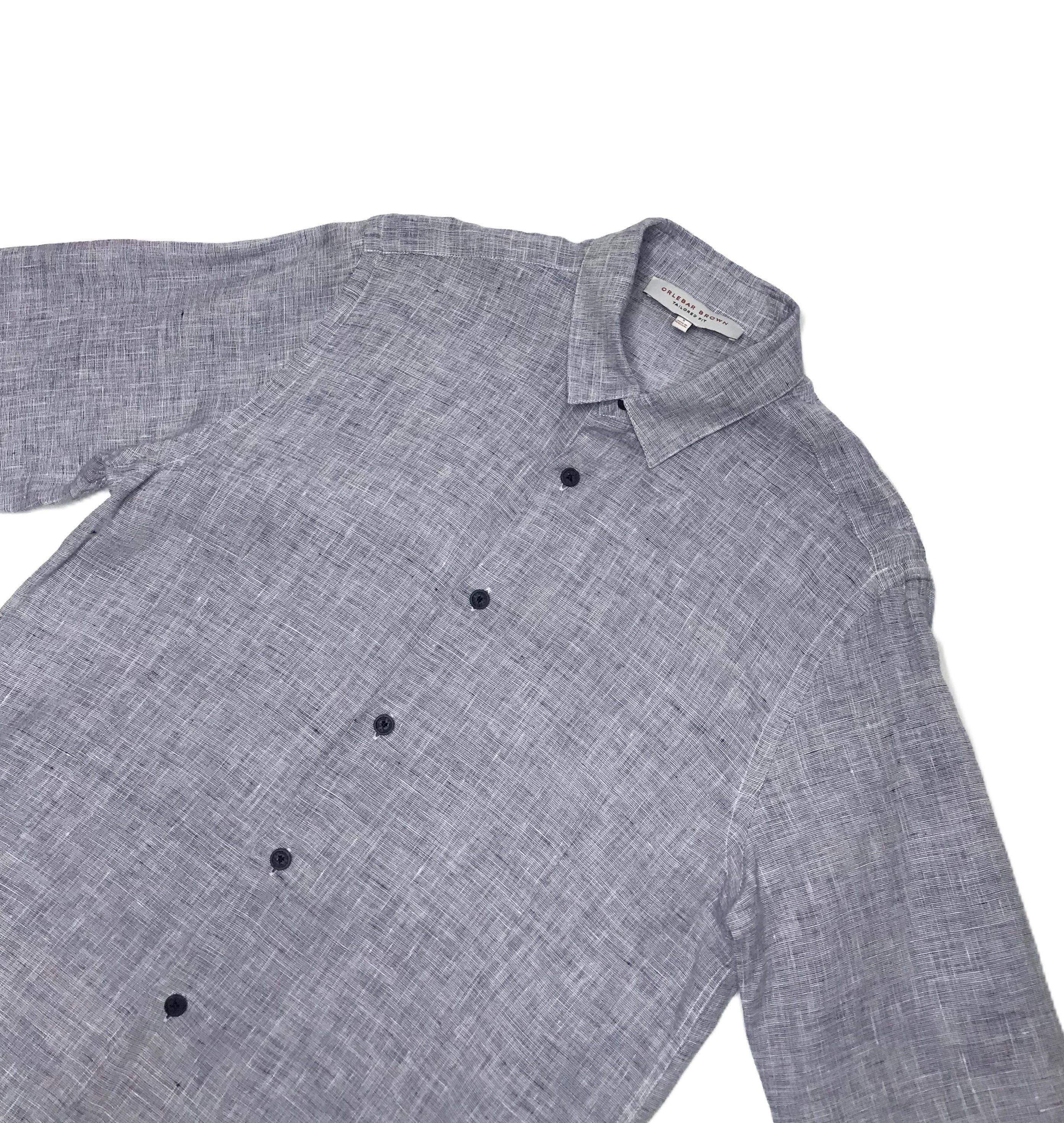 Orlebar Brown Orlebar Brown Mens Linen Button Up Shirt Longsleeve Size US S / EU 44-46 / 1 - 5 Thumbnail