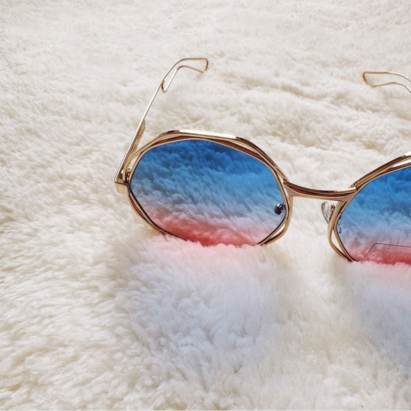 Other Seraphina Blue & Pink Geometric Sunglasses Size ONE SIZE - 3 Thumbnail