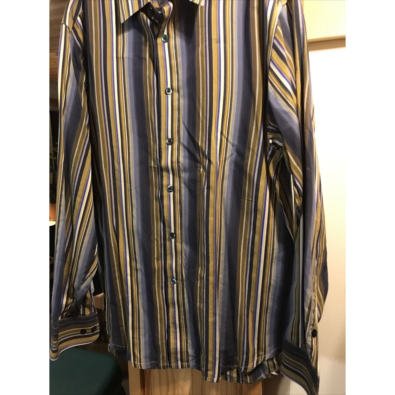 Indigo Palms Indigo Palms Denim Co Men’s XL Gold Button Down Cotton Shirt Size US XL / EU 56 / 4 - 9 Thumbnail