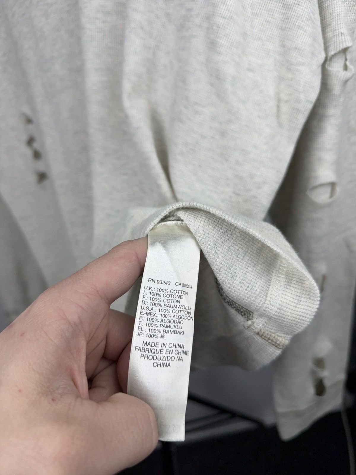 Diesel Diesel Y2K Avant Garde Distressed Thermal V-Neck Longsleeve Size US L / EU 52-54 / 3 - 7 Thumbnail
