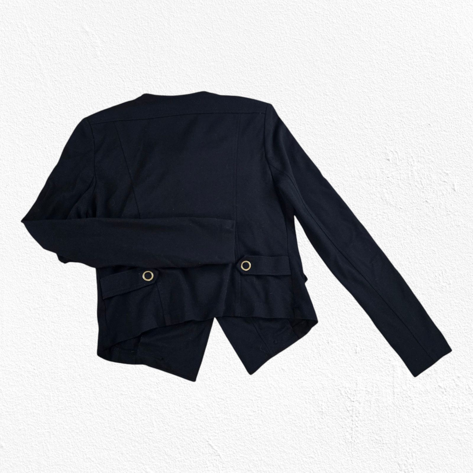 Other Y2K Black Ponte Asymmetrical Moto Knit Jacket Size Small Size S / US 4 / IT 40 - 9 Thumbnail