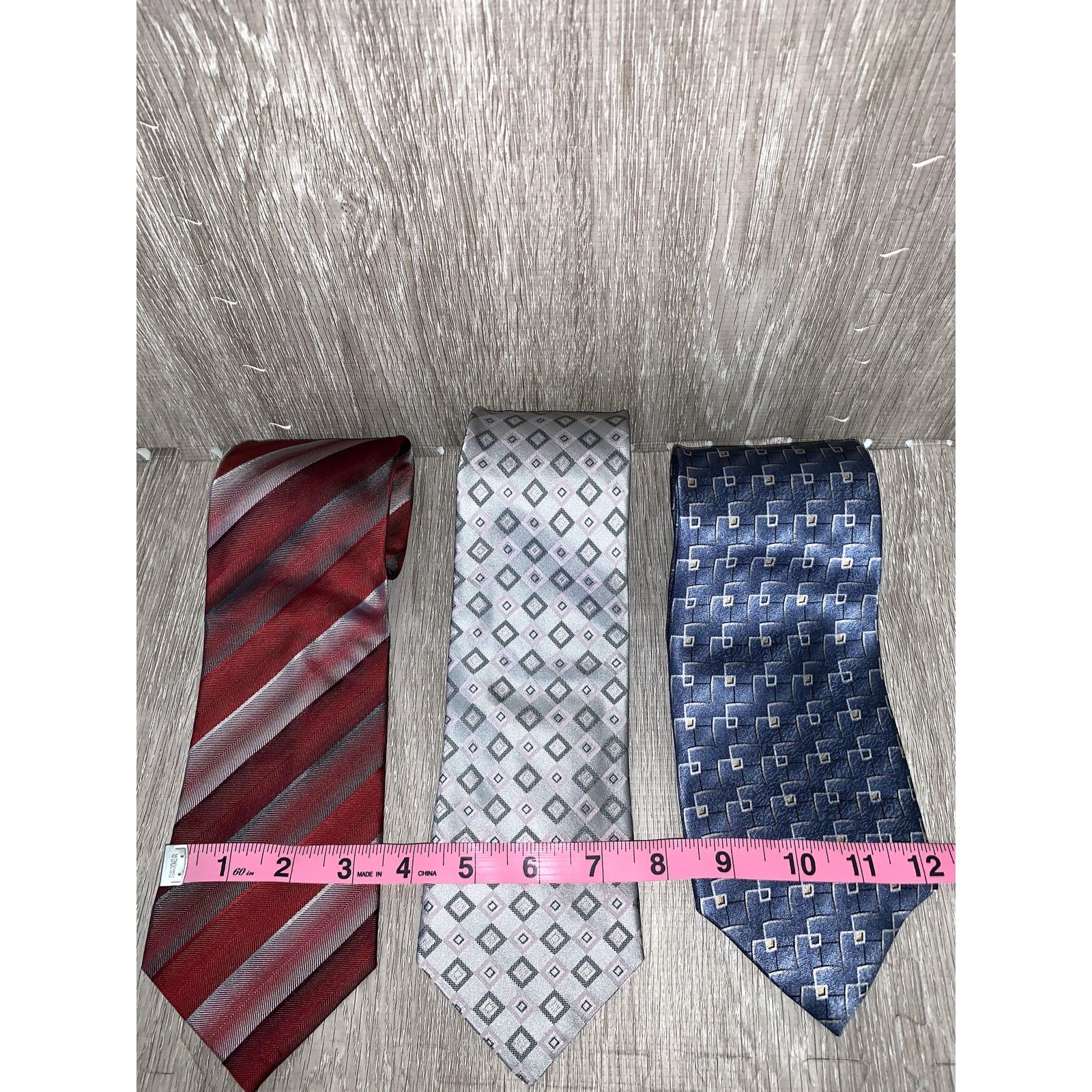 Van Heusen Van Heusen Men's Silk Ties Set of 3 Geometric Designer Size ONE SIZE - 2 Thumbnail