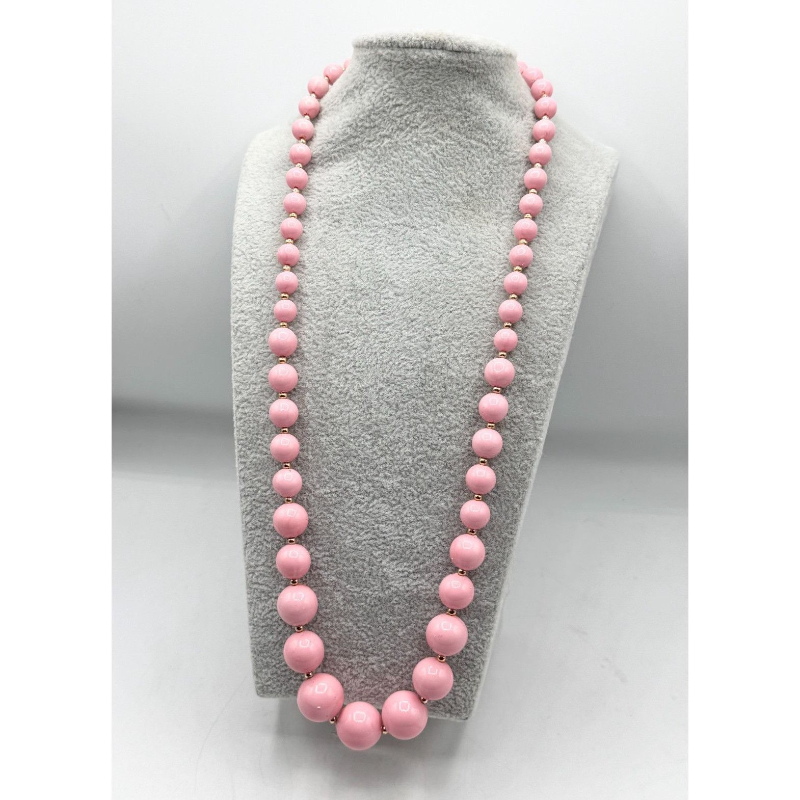 Vintage Vintage pink gold graduating round beaded collar necklace Size ONE SIZE - 1 Thumbnail