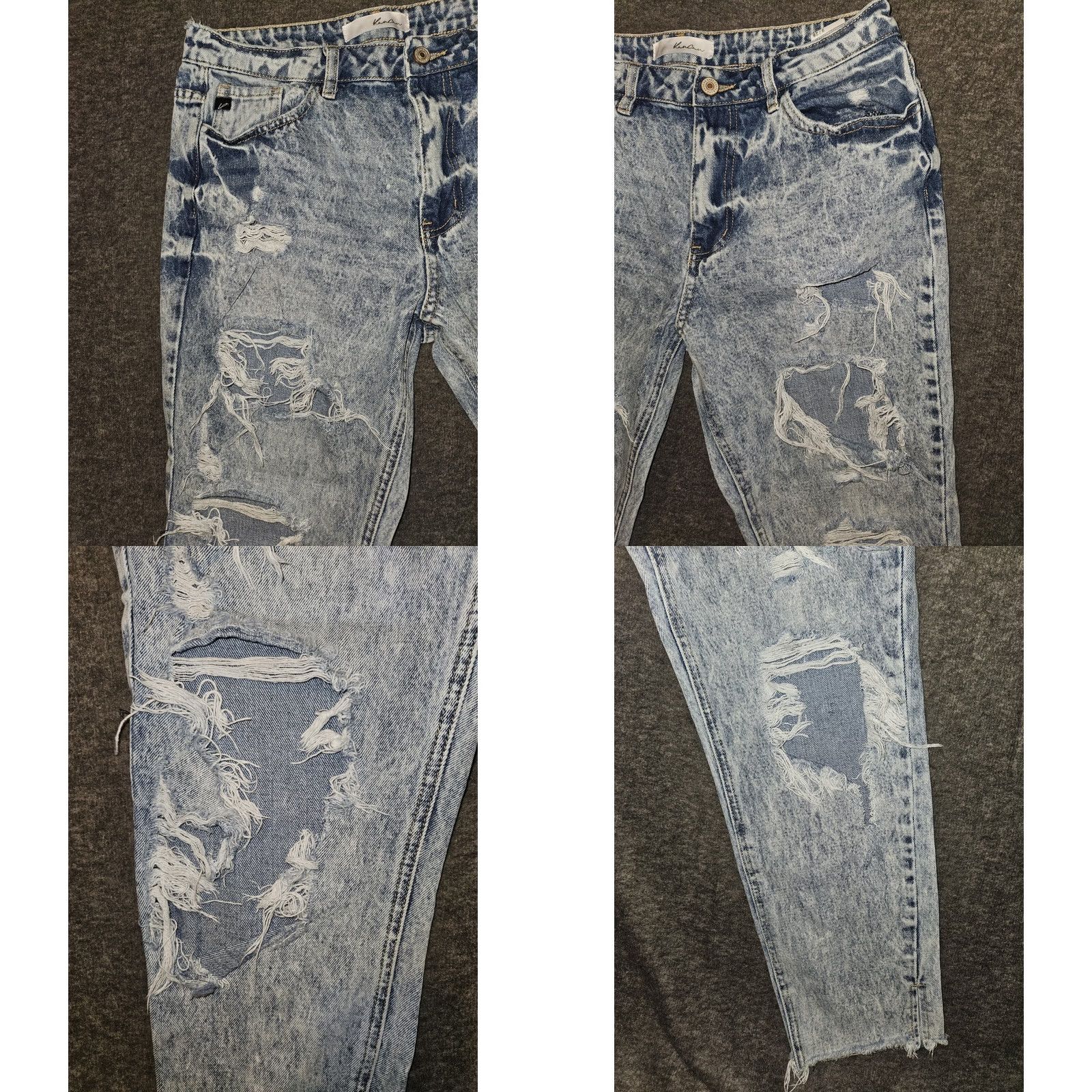 Vintage KanCan Skinny Crop Jeans Women's 9 Stonewash Mid Rise Distressed Grunge City 90s Logo Denim Jeans, Blue, Juniors, 9 Size 30" / US 8 / IT 44 - 8 Thumbnail