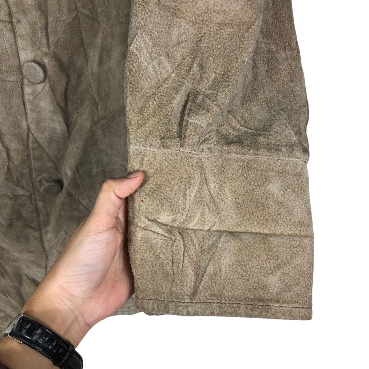 Japanese Brand × Vintage 📌Vintage Biker Genuine Leather Tact Button Issey Miyake Size US M / EU 48-50 / 2 - 16 Thumbnail