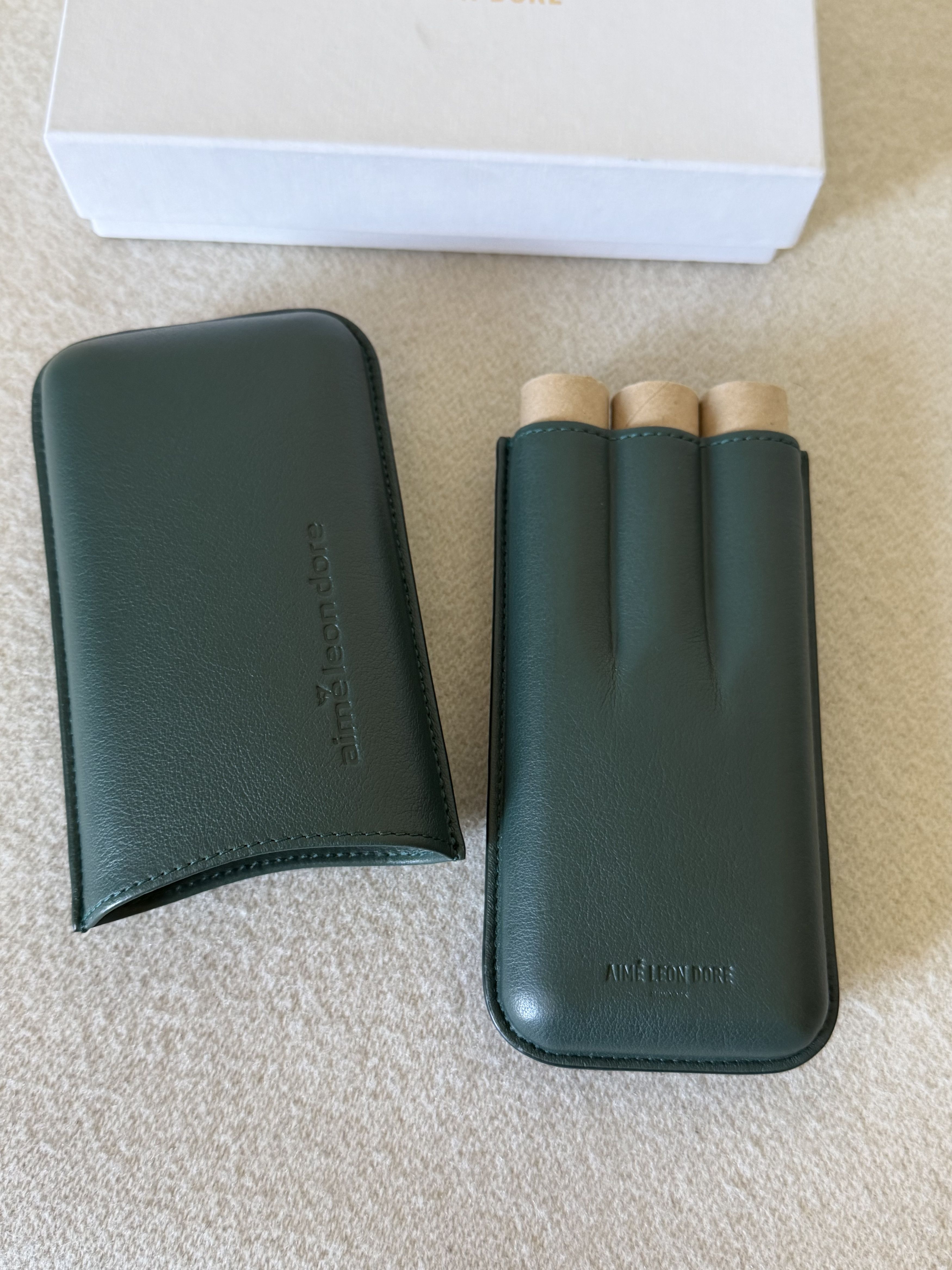 Aime Leon Dore Aime Leon Dore Golf Leather Cigar Case in Green Size ONE SIZE - 3 Thumbnail