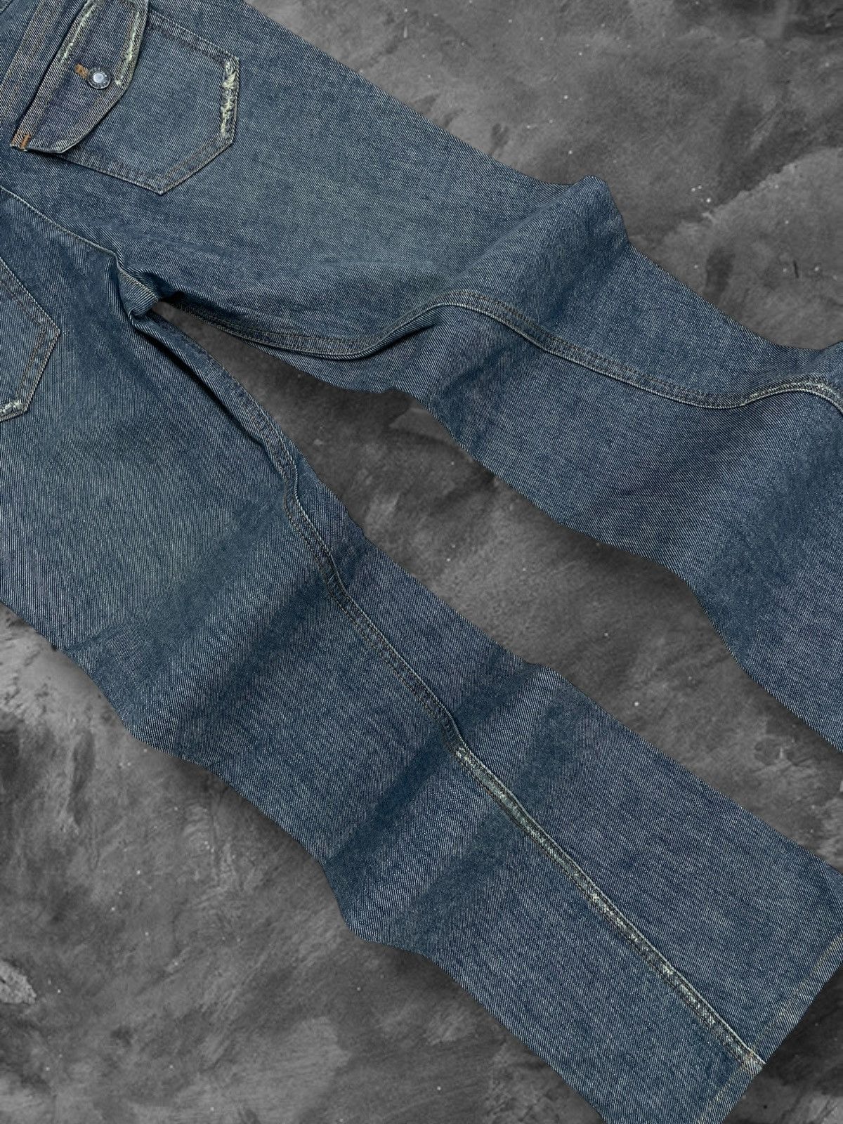 Japanese Brand Vintage Designer Mk Klein Flared Distressed Denim Size US 30 / EU 46 - 15 Thumbnail