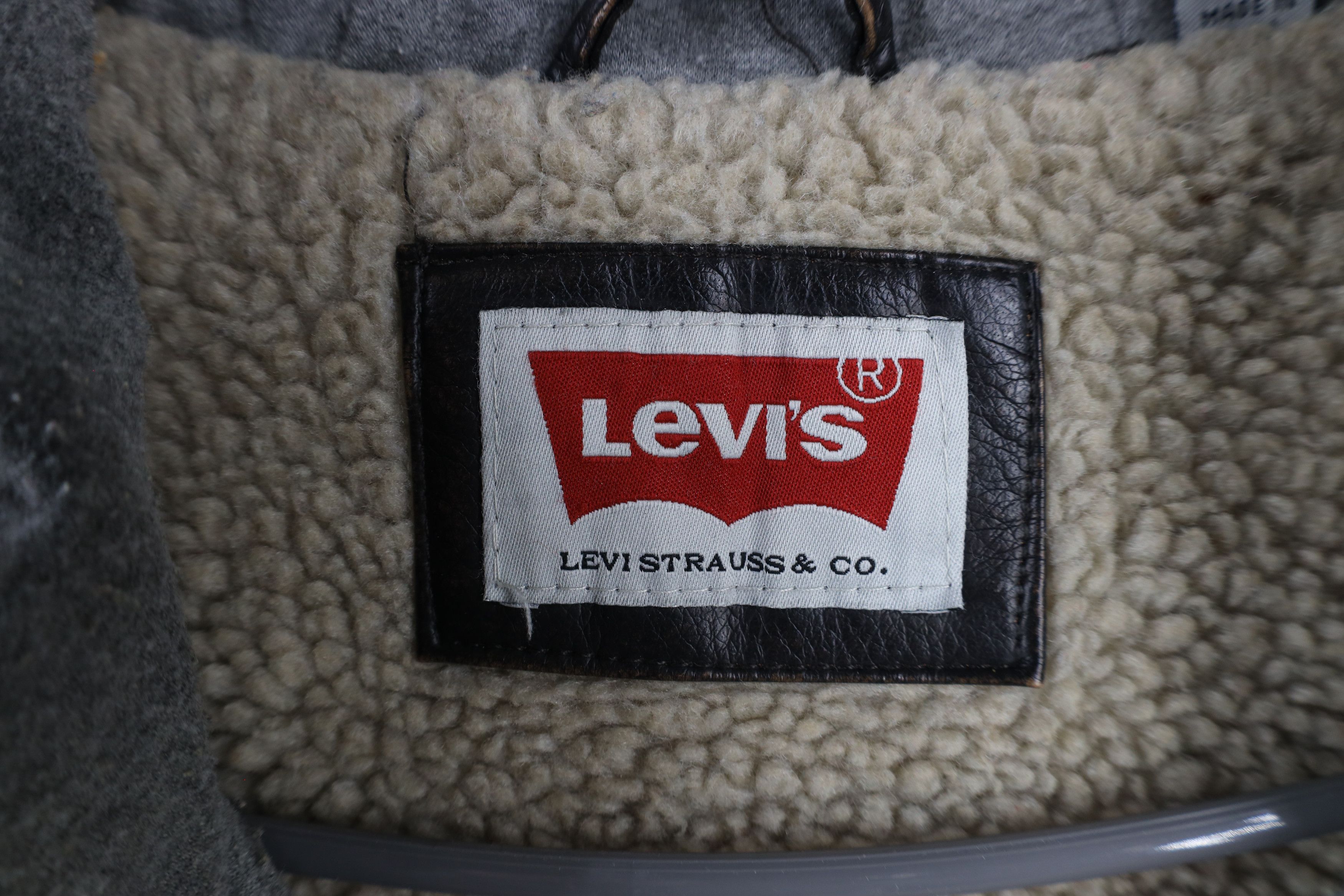 Levi's × Vintage Vintage Y2K Levis Pile Fleece Lined Hooded Trucker Jacket Size US L / EU 52-54 / 3 - 12 Thumbnail