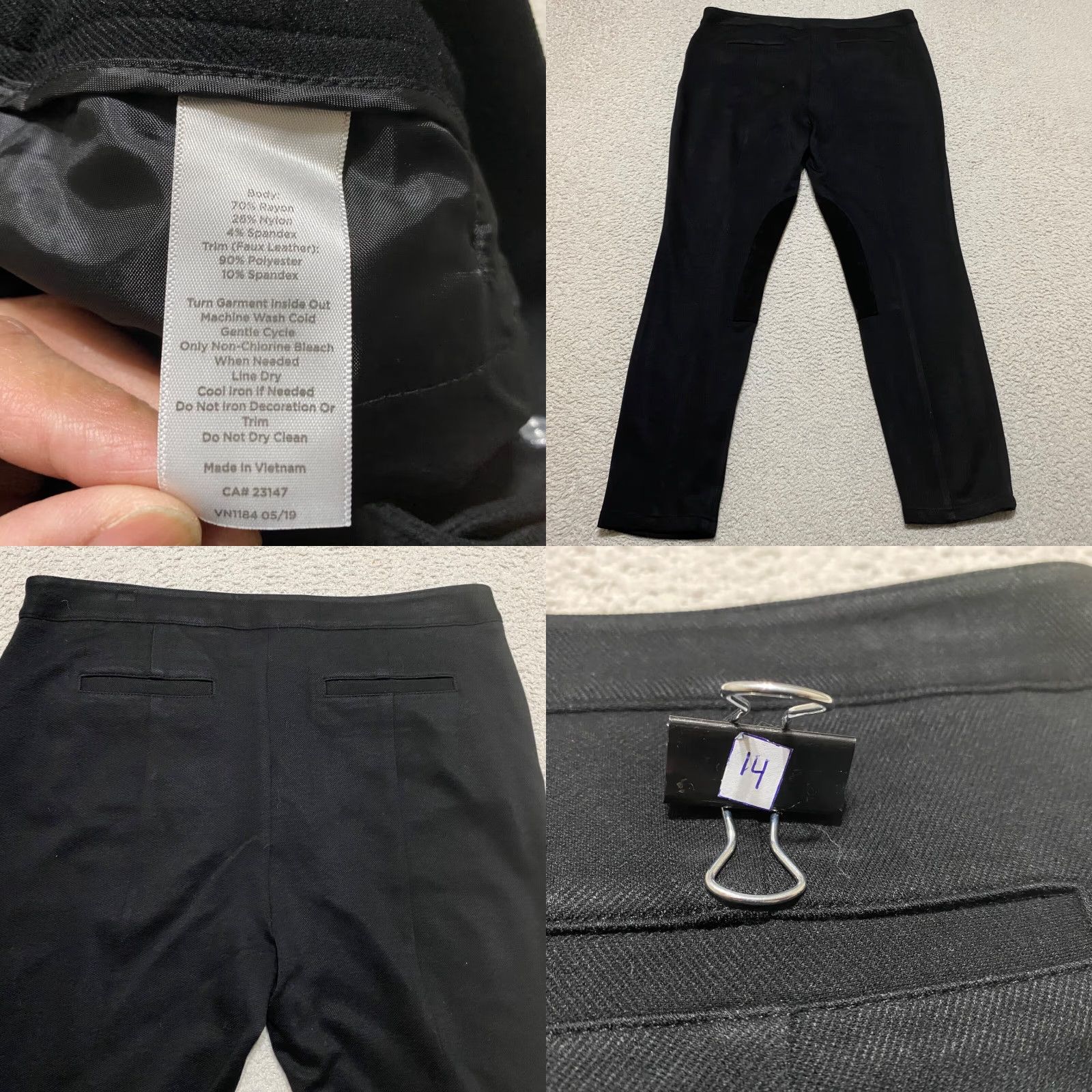 Talbots Talbots Womens 10P Pants Black Equestrian Faux Suede Breeches Skinny Ankle Size 32" / US 10 / IT 46 - 9 Thumbnail