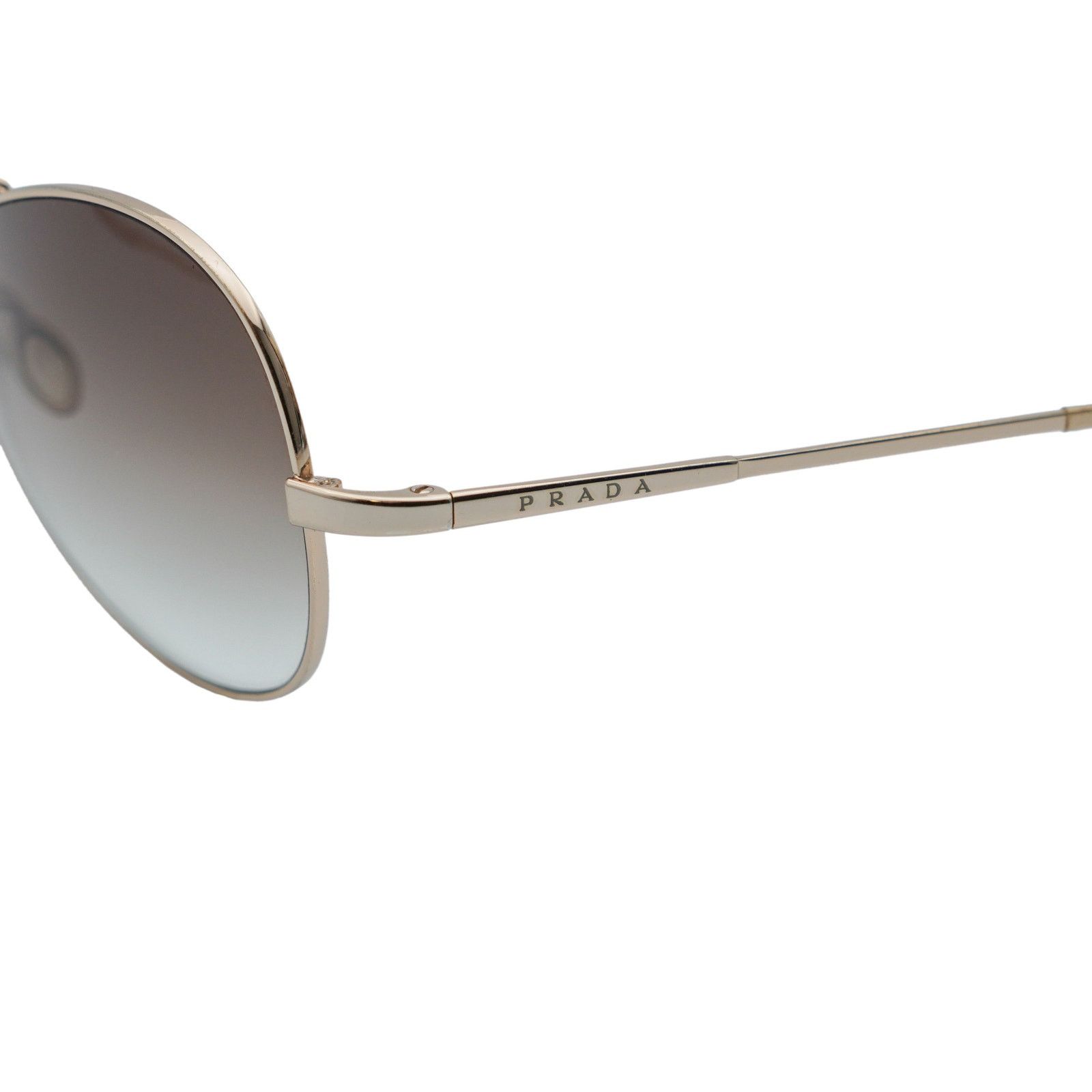 Prada Prada SPR 53B Metal Gold Gradient Aviator Logo Sunglasses Size ONE SIZE - 4 Thumbnail