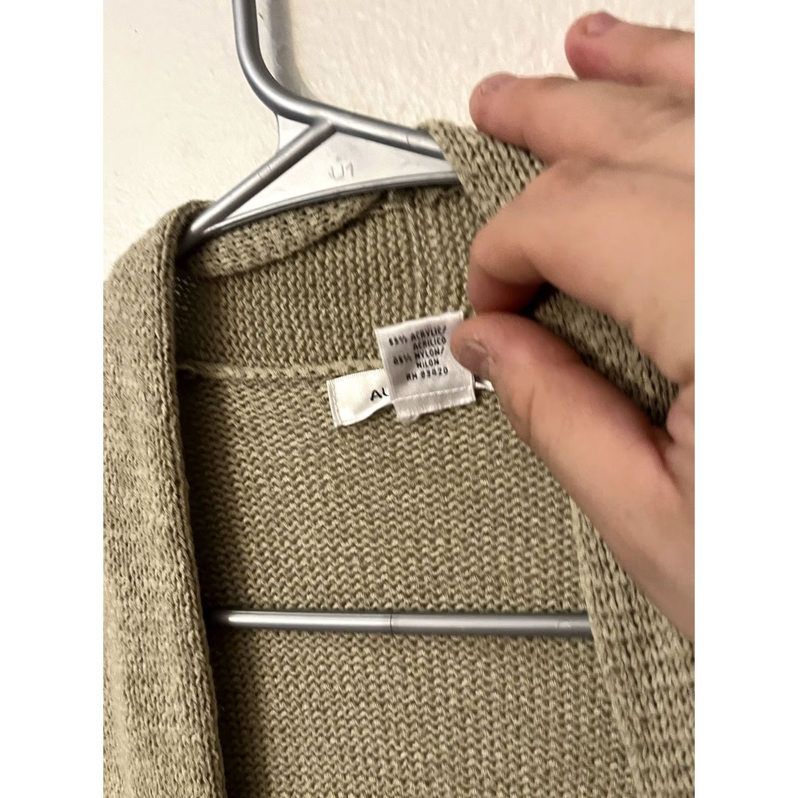 Vintage August Silk Cardigan Sweater XL Beige Open Front Short Sleeve Casual Women’s Size XL / US 12-14 / IT 48-50 - 4 Thumbnail