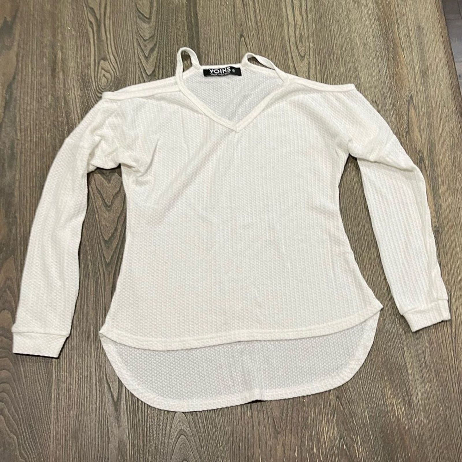 Vintage Yoins Your Inspiration Thermal Top Cold Shoulder Hem Size S Size S / US 4 / IT 40 - 1 Thumbnail