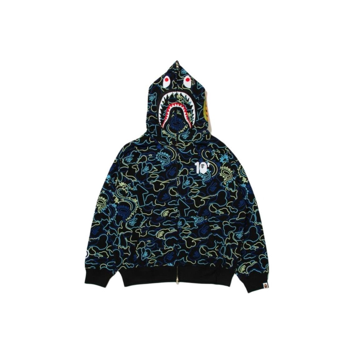 Bape A Bathing Ape Camo Shark Full Zip Hoodie Size M Size US M / EU 48-50 / 2 - 1 Thumbnail