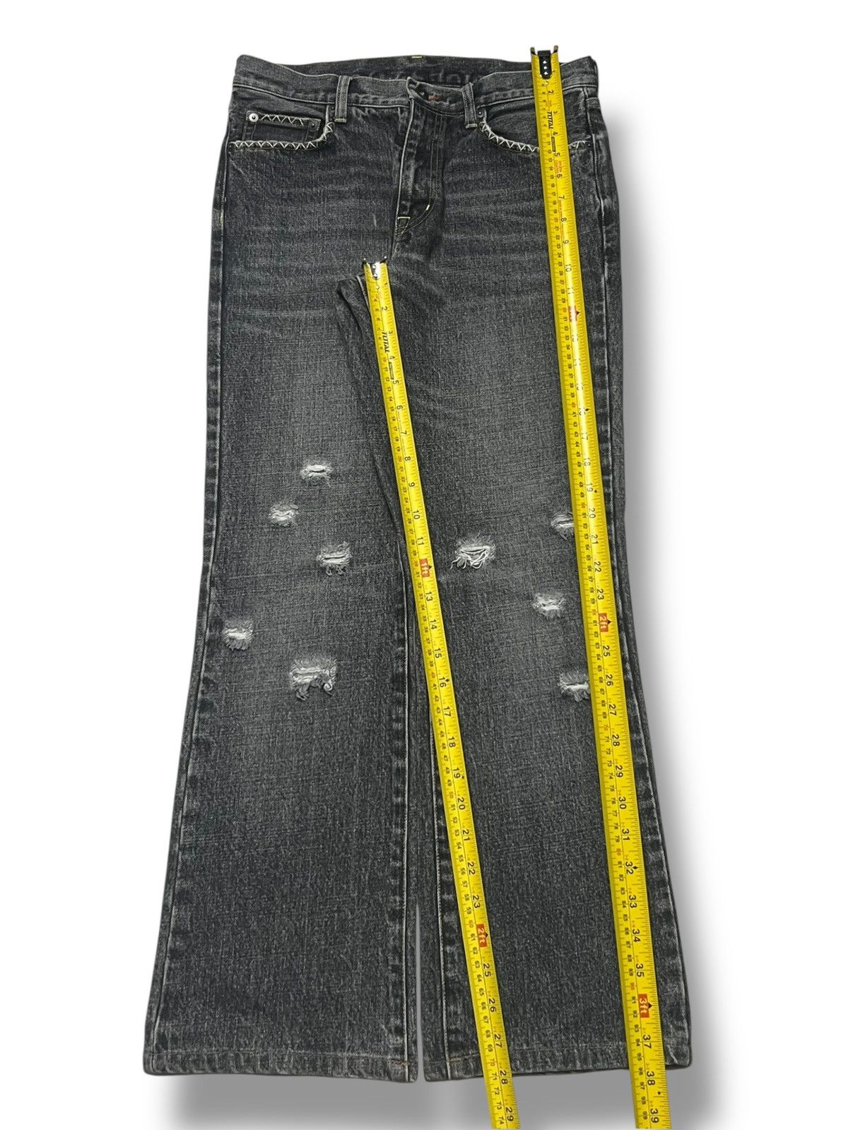 Uniqlo Bootcut Vintage Uniqlo Japan - Black Stone Wash, Distressed Size US 30 / EU 46 - 14 Thumbnail