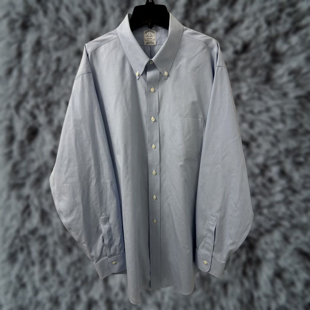 Brooks Brothers Brooks Brothers Original Polo Shirt Men 18 Blue Houndstooth Supima Button Up L/S Dress Shirt Regal/Regent Fit Size US XXL / EU 58 / 5 - 1 Thumbnail
