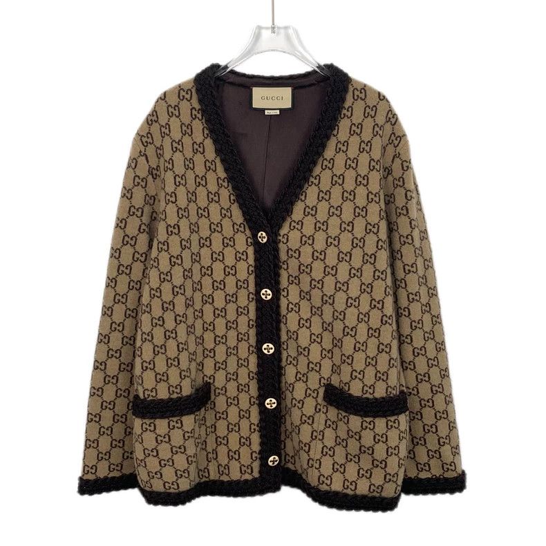 Gucci Gucci Brown Logo Knit Cardigan Sweater Size US S / EU 44-46 / 1 - 1 Thumbnail