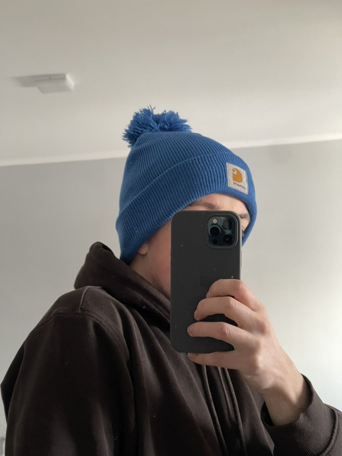 Carhartt Carhartt Bobble Pom Y2k Watch Logo Stretch Beanie Hat Size ONE SIZE - 5 Thumbnail