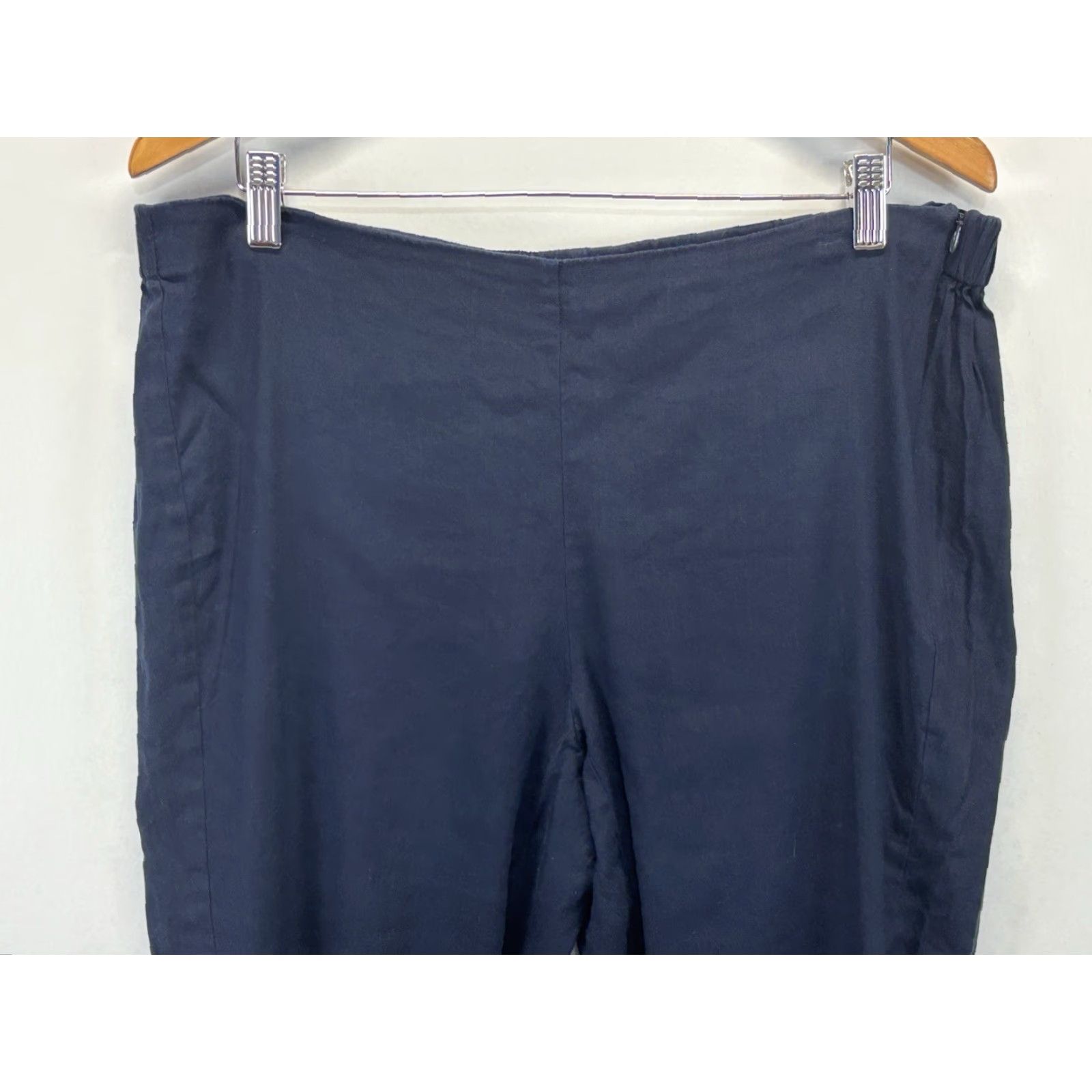 J. Jill VINTAGE J Jill Linen Pants Womens XL Blue Crop Ankle Stretch Pull-On Size 40" / US 18 - 2 Thumbnail