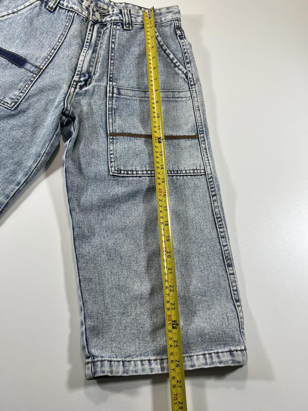 The Unbranded Brand Wide Leg Light Wash Denim Jeans with Patch Pockets Size 28" / US 6 / IT 42 - 4 Thumbnail