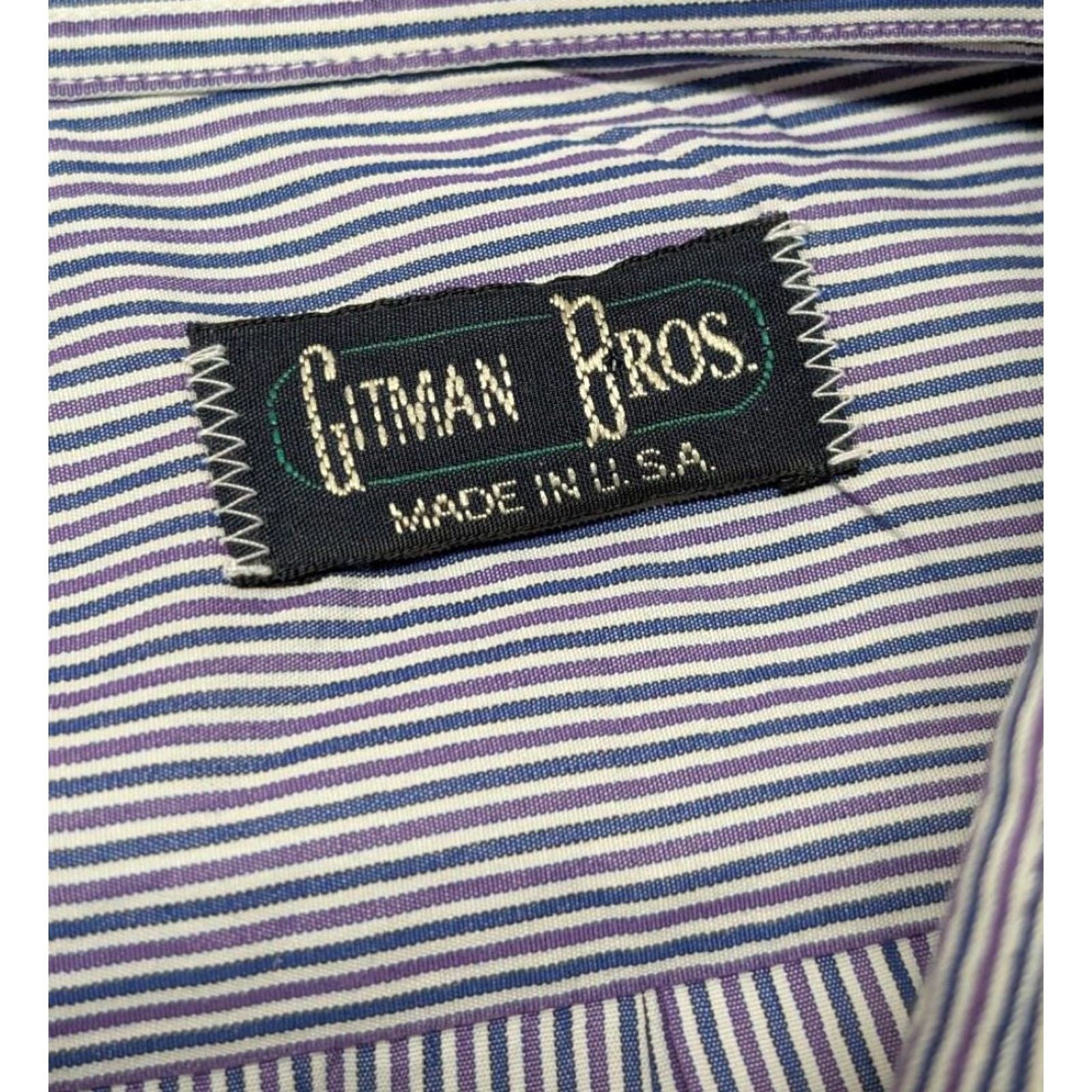 Vintage USA Gitman Bros striped cotton shirt 2XL long sleeve Lavender Men’s, Button-Up, Collared, Cowboy theme, USA made, Vintage? (No vintage flag) Size US XXL / EU 58 / 5 - 2 Thumbnail