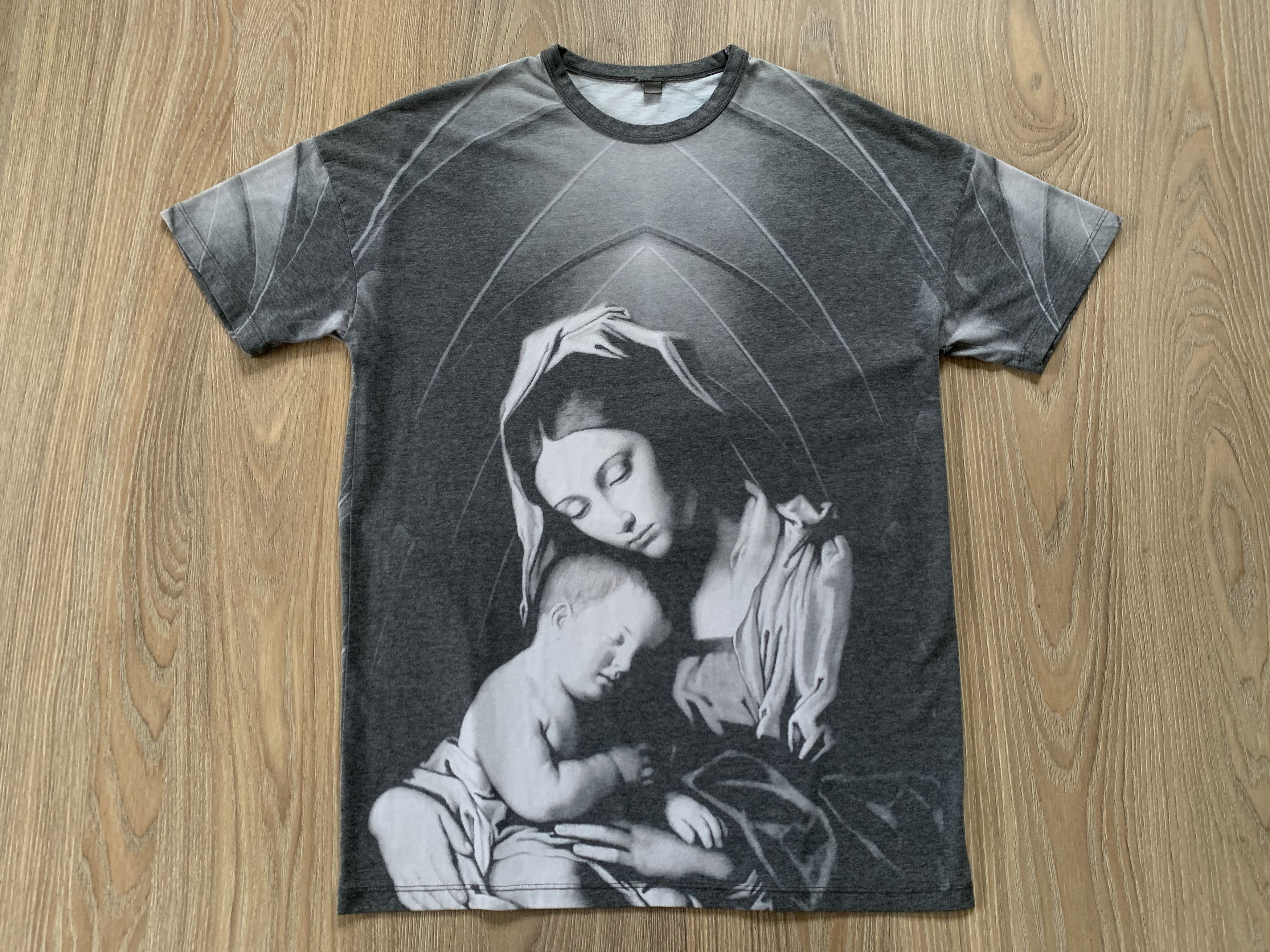 Asos Madonna Men Grey Graphic T Shirt Size US S / EU 44-46 / 1 - 2 Thumbnail