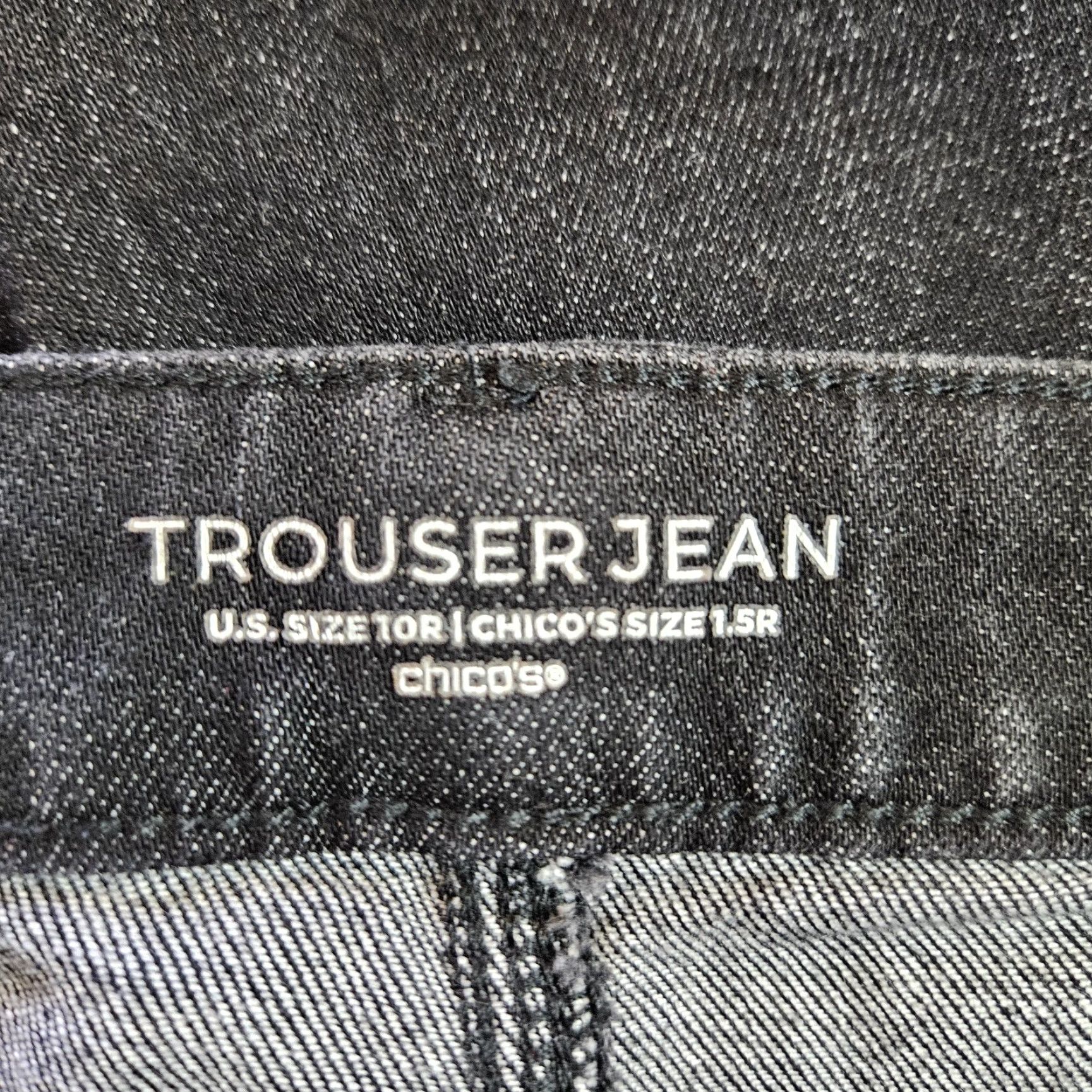Vintage Chico's Jeans Trouser Wide-Leg High Rise Cotton Blend Black 10 Regular Inseam 29.5 in Solid Zip Womens Size 32" / US 10 / IT 46 - 7 Thumbnail