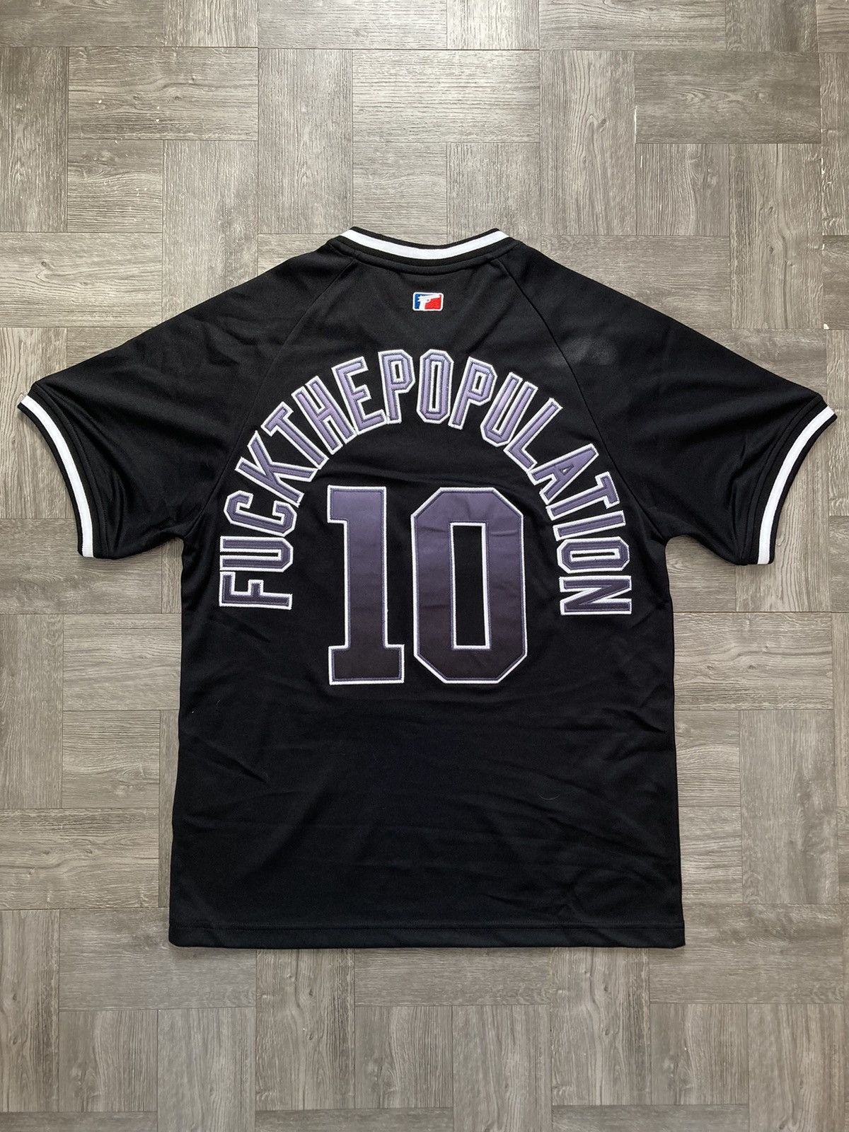 Fuck The Population FTP Script Pullover Baseball Jersey Size US M / EU 48-50 / 2 - 3 Thumbnail