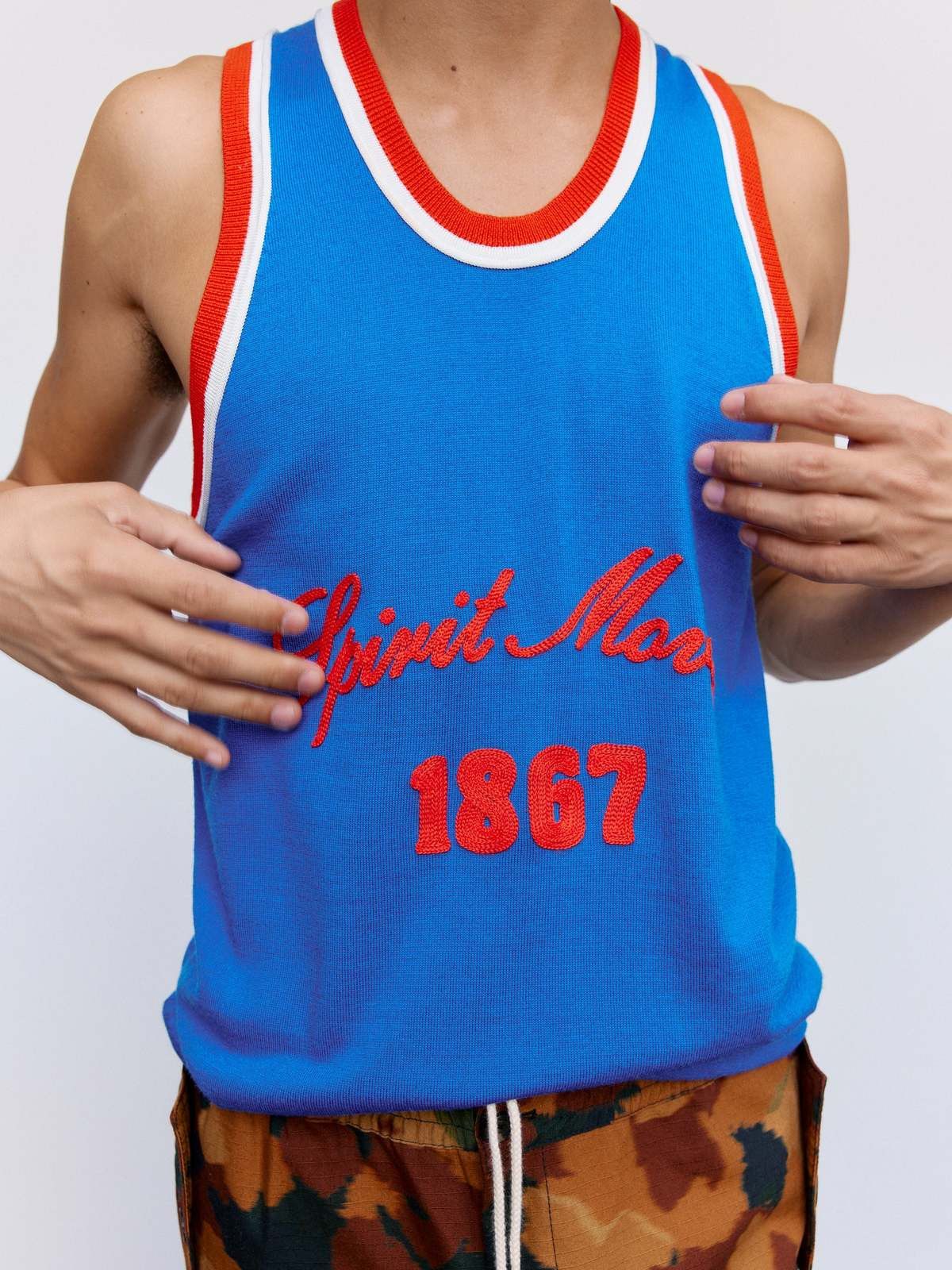 Wales Bonner o1mle0825 Founders Tank Top in Blue Size US L / EU 52-54 / 3 - 3 Thumbnail