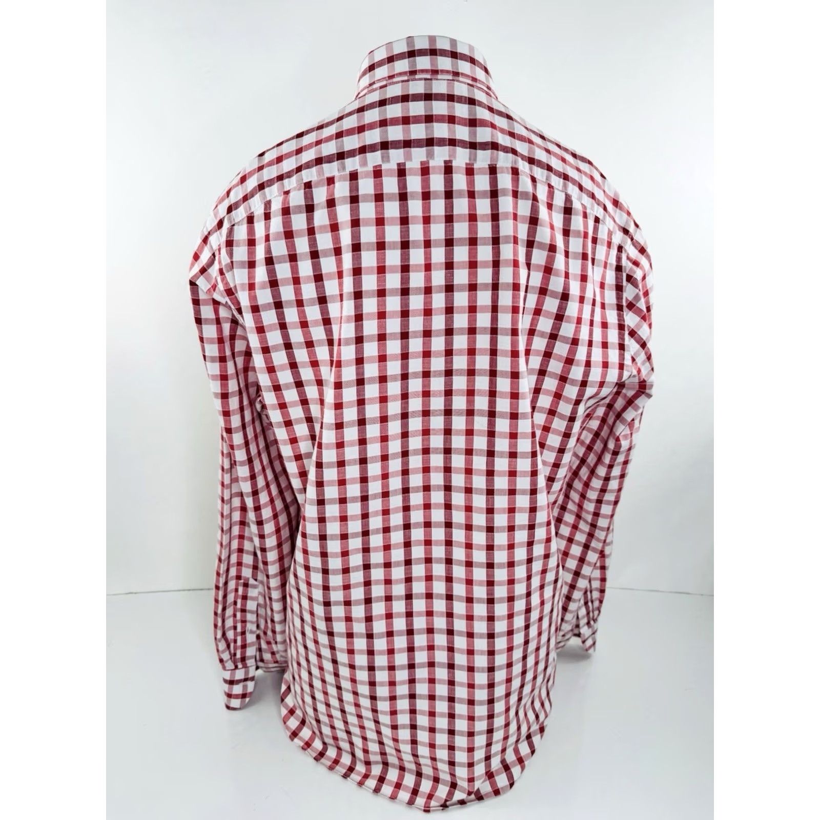 Isaia ISAIA Linen Blend Mens 42 Large Plaid Check Shirt Long Sleeve Red/White Button-Up Top Mens L Vintage No NN Size US L / EU 52-54 / 3 - 3 Thumbnail