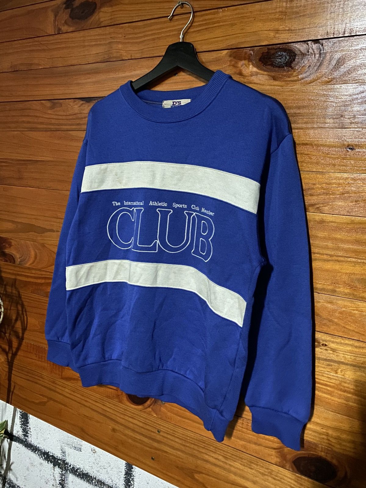 Vintage Vintage 1980s D’S Sports “Club” Sweatshirt Royal Blue Retro Size US M / EU 48-50 / 2 - 4 Thumbnail