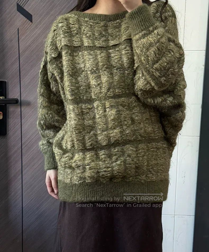Issey Miyake Issey Miyake Army Green Knit Sweater Size M / US 6-8 / IT 42-44 - 1 Thumbnail