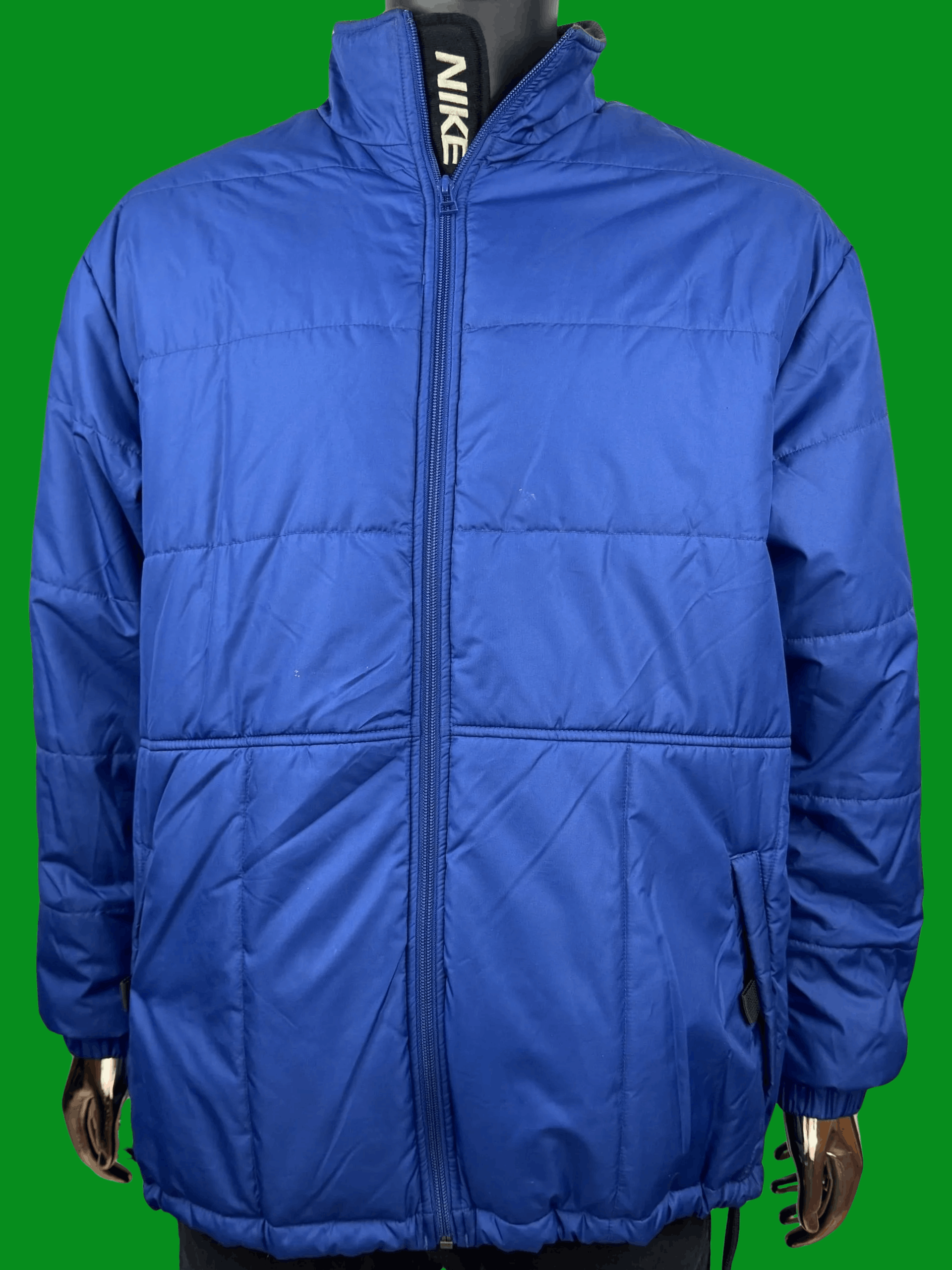 Nike VTG 90s Nike Men’s Indigo Quilted Puffer Jacket Size US L / EU 52-54 / 3 - 3 Thumbnail