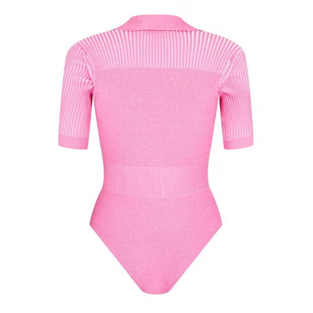 Jacquemus o1g2r1mq1024 Polo Bodysuit in Pink Size M / US 6-8 / IT 42-44 - 2 Thumbnail