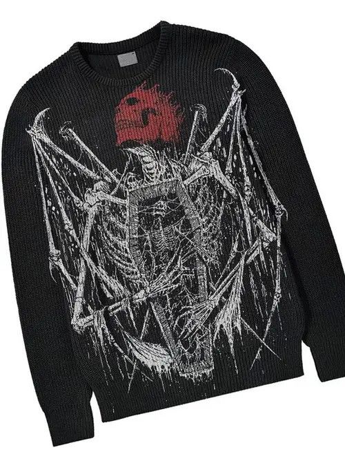 image of Vintage Autumn/winter Men's Oversized Sweater Black (Size Medium)