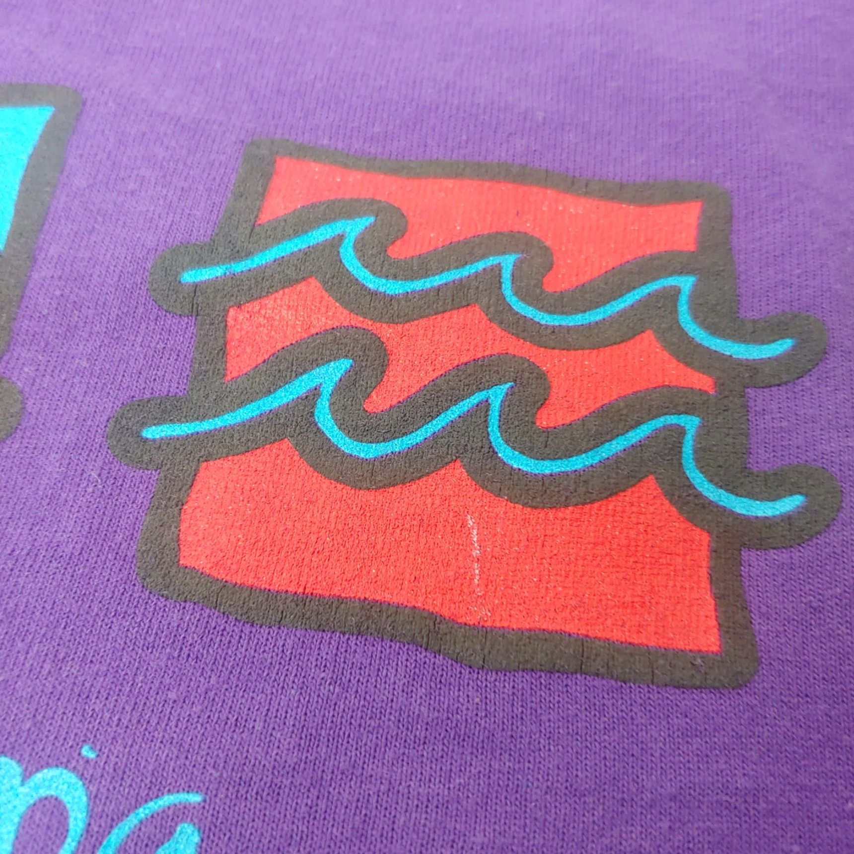 Fruit Of The Loom Tampa Florida Shirt L Purple Sailboat Beach Purple Retro Waves Vintage 1990s T-Shirt Men Short Sleeve Crew Neck Graphic Print Size US L / EU 52-54 / 3 - 6 Thumbnail