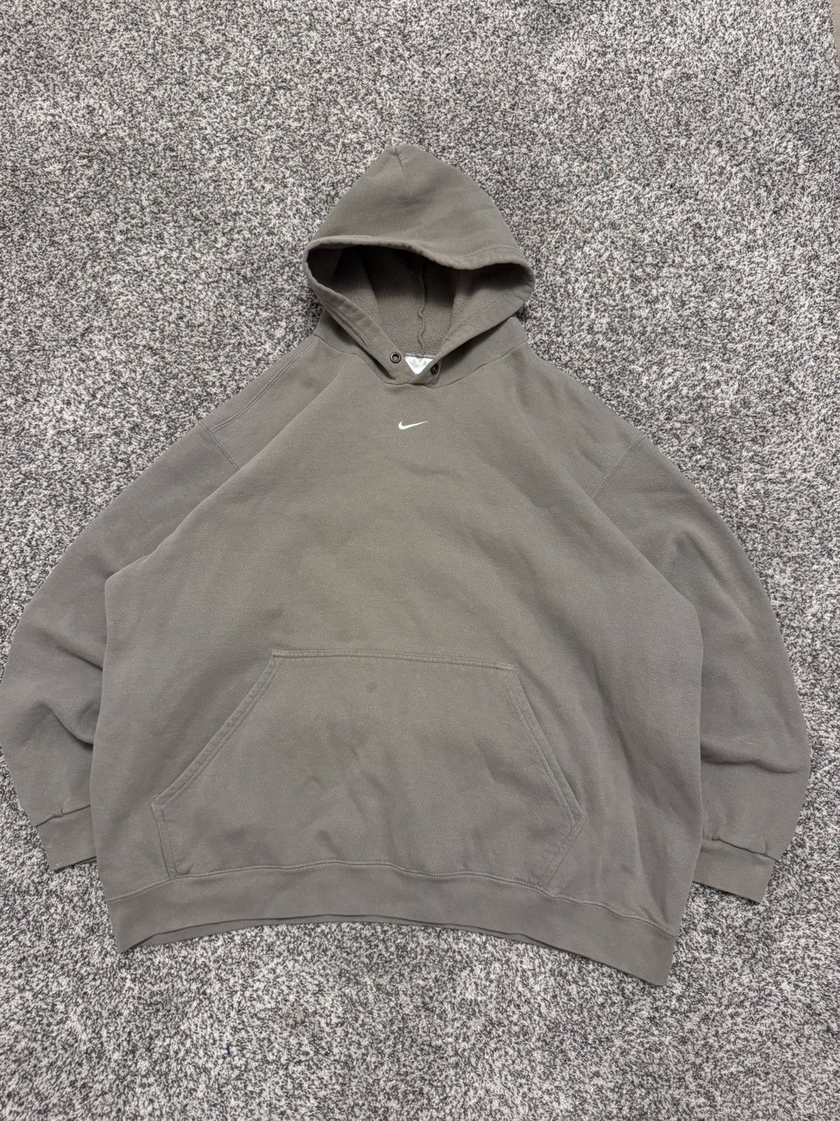 Nike VINTAGE 90s Nike Center Swoosh Light Green Oversized Hoodie Size US XL / EU 56 / 4 - 1 Thumbnail