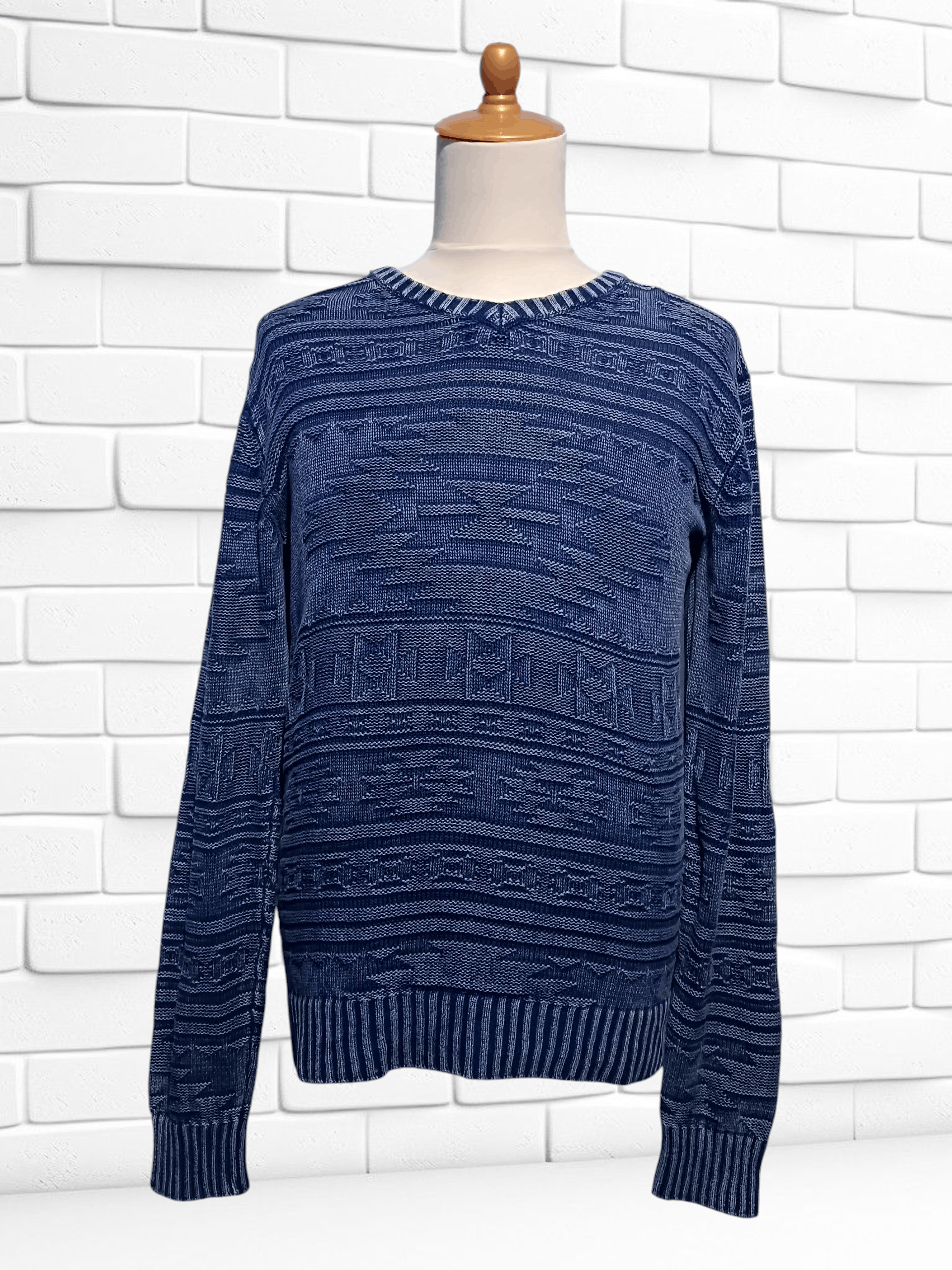 Japanese Brand Indigo Knit Sweater Size US M / EU 48-50 / 2 - 1 Thumbnail