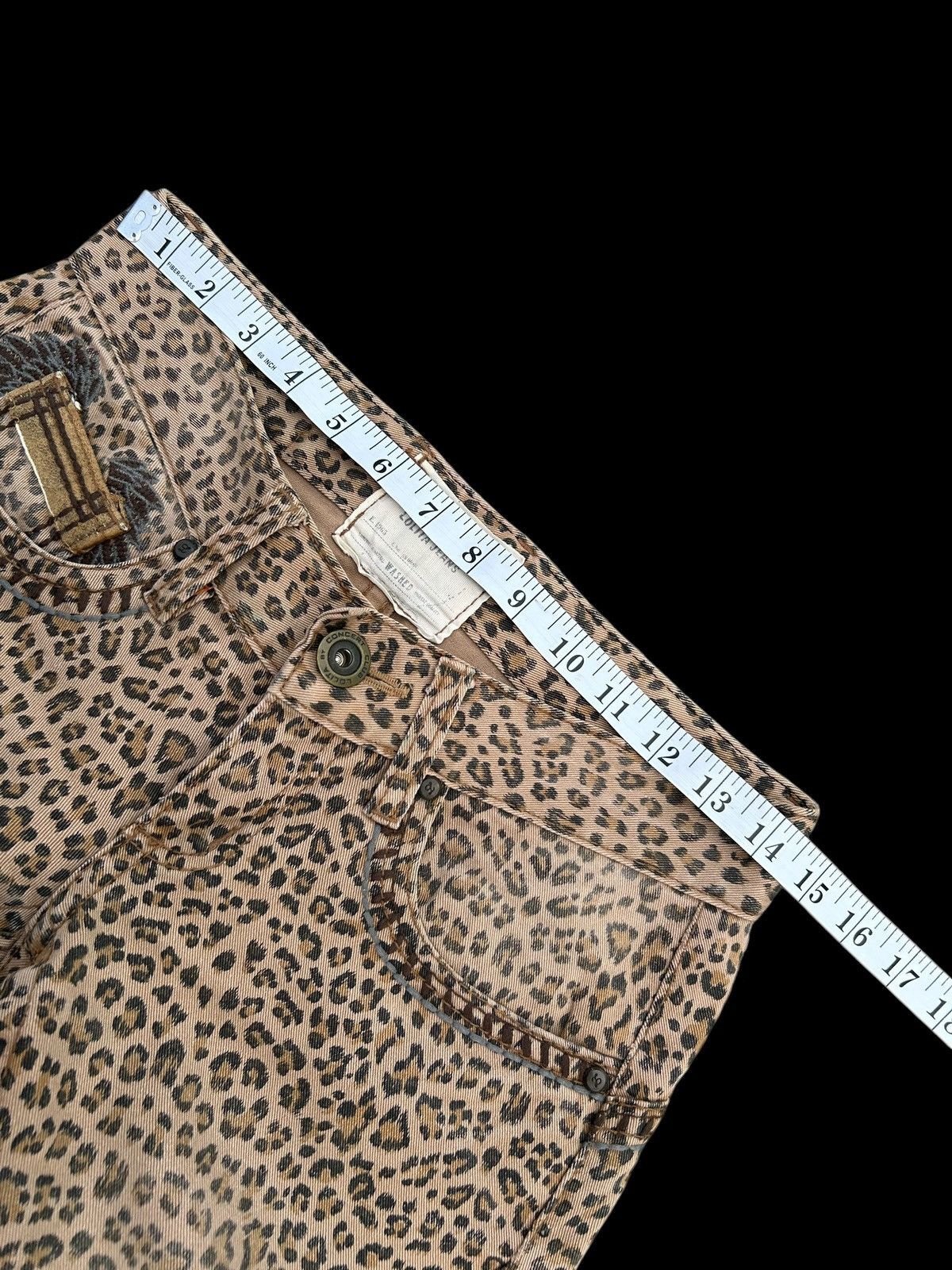Kapital YOSHITOMO NARA LOLITA Exotic Leopard Distressed Denim Jeans Size US 29 - 14 Thumbnail