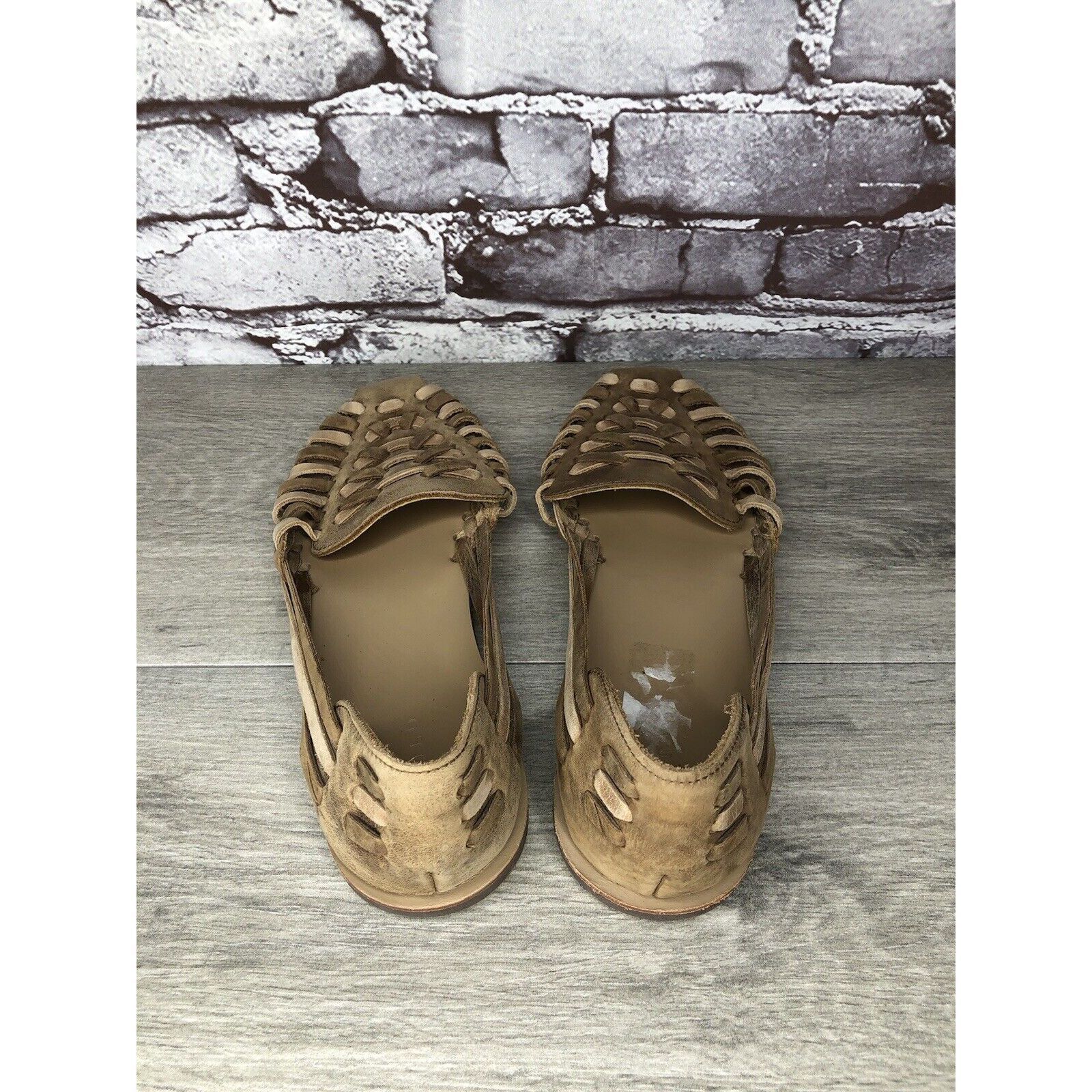 Nisolo NISOLO Tan Brown Huarache Leather Weaves Flats Sandals Women Size US 10 / IT 40 - 12 Thumbnail