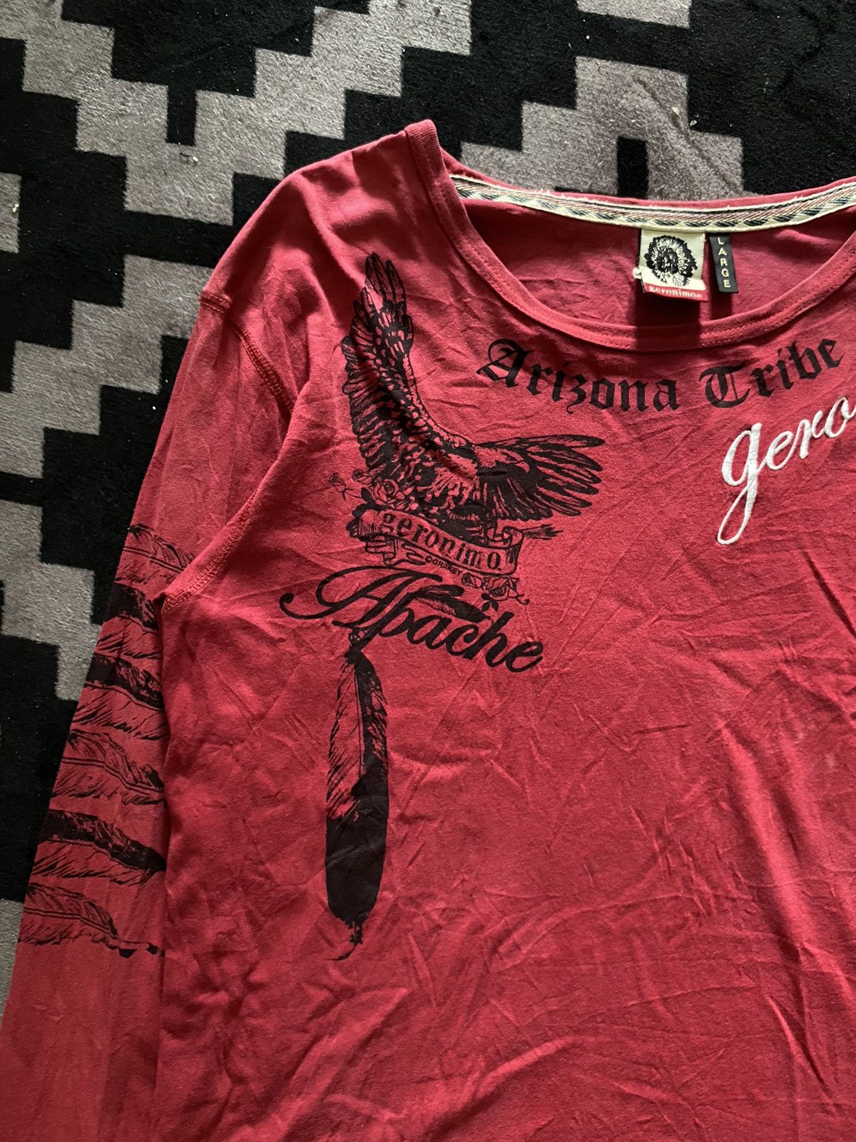 If Six Was Nine × Japanese Brand × Le Grande Bleu (L.G.B.) 2000s geronimo native american feather longsleeve tshirt Size US L / EU 52-54 / 3 - 3 Thumbnail