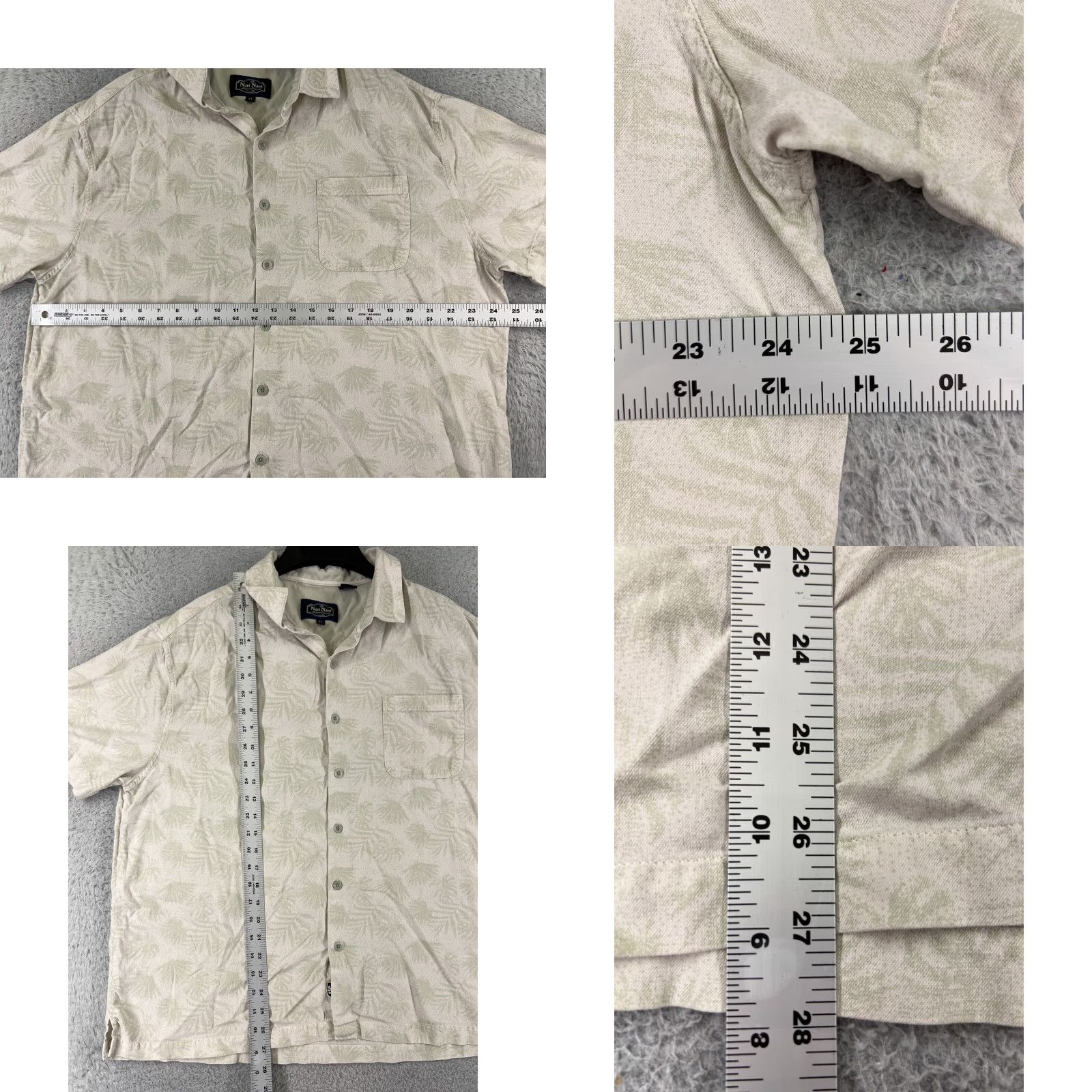 Nat Nast Nat Nast Shirt Mens XL Beige Palm All Over Print Silk Blend Button Up Size US XL / EU 56 / 4 - 8 Thumbnail
