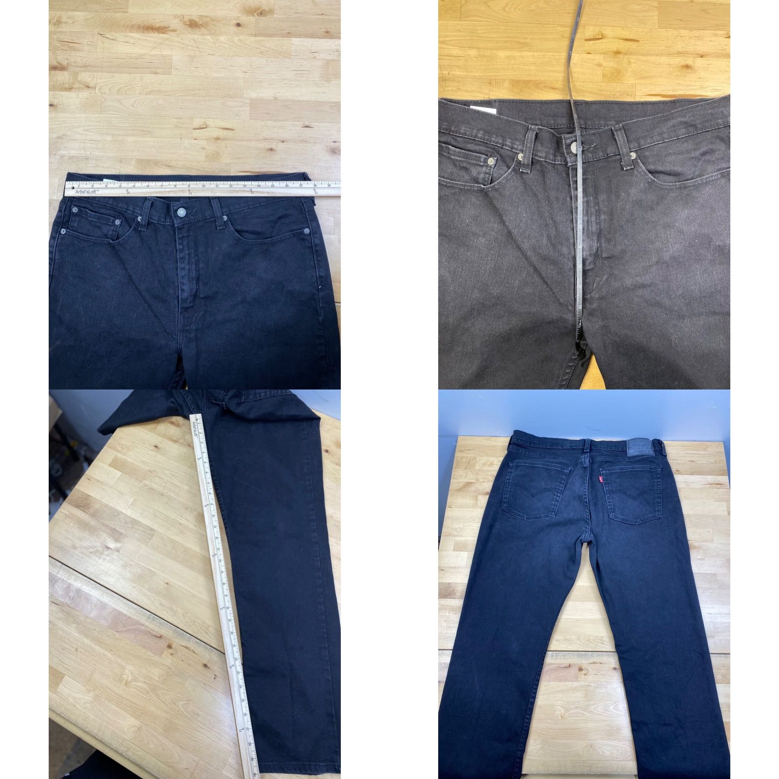 Levi's Levi's 514 Jeans Mens 36x30 Straight Denim Black 5-Pocket Regular Waist 34 Inseam Zip Belt Loops Cotton Elastane Vintage No Size US 36 / EU 52 - 8 Thumbnail