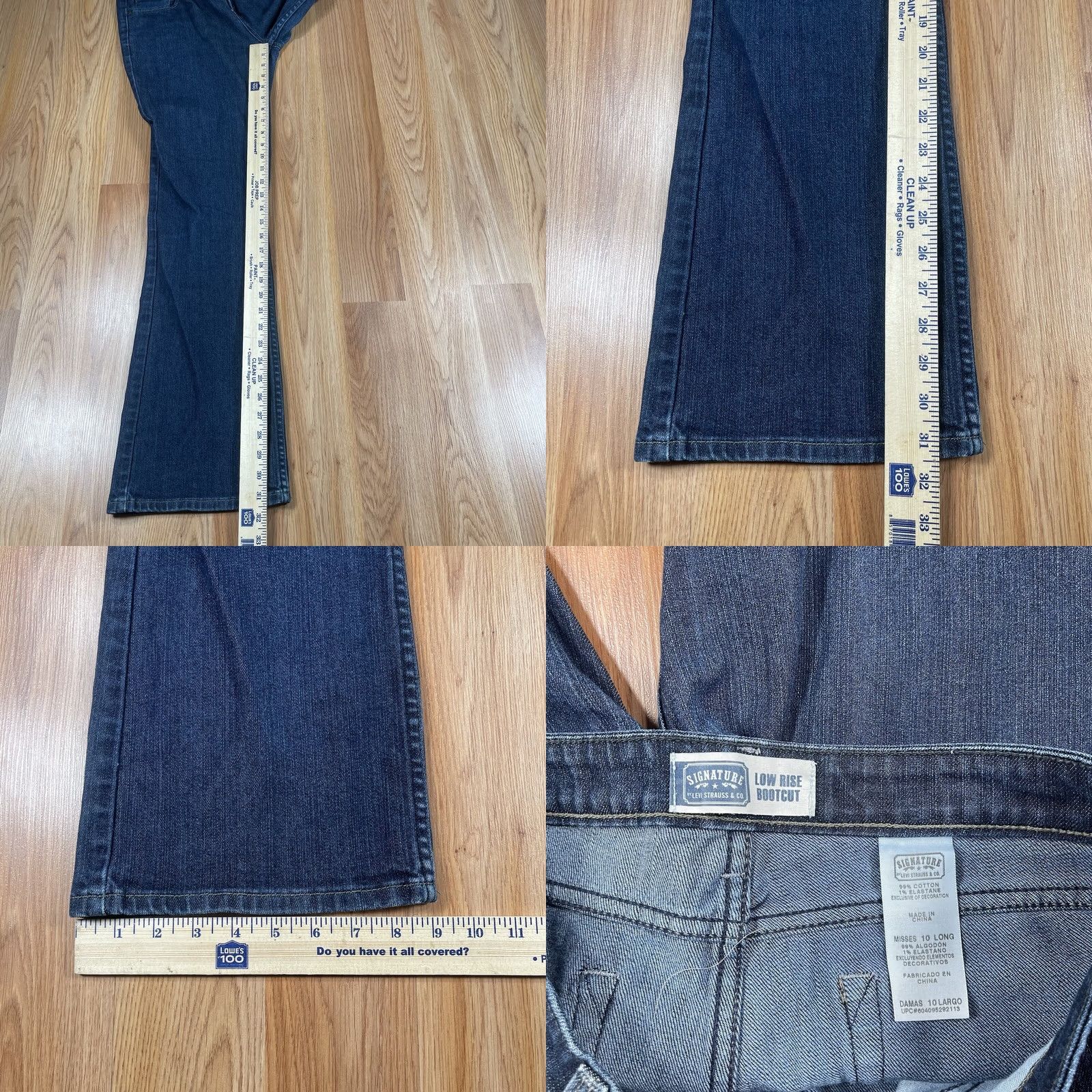 Vintage Signature by Levi Strauss & Co. Jeans Womens 10 Tall Blue Low Rise Bootcut Stretch Denim Jeans Size 32" / US 10 / IT 46 - 8 Thumbnail