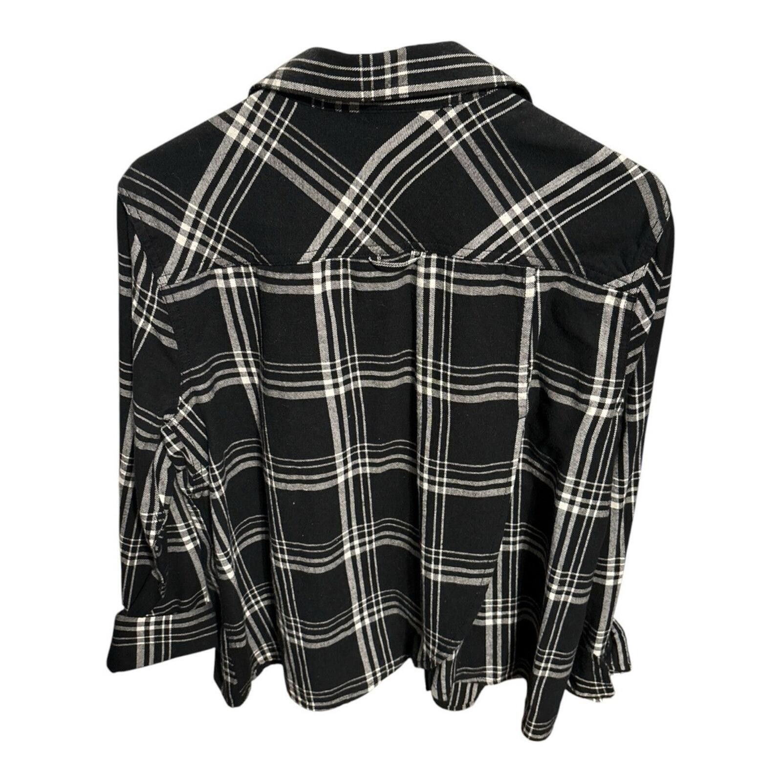 Duluth Trading Company Duluth Trading Black & White Plaid Button-Up Shirt Size L / US 10 / IT 46 - 2 Thumbnail