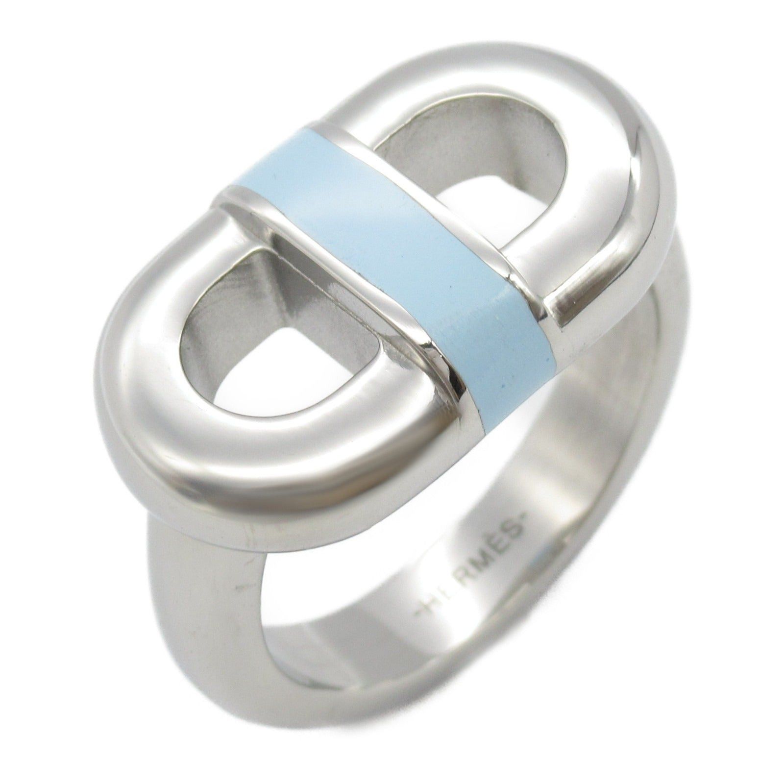 Hermes Hermes Mailon Ring Stainless Steel Blue Bleu Lain Size ONE SIZE - 1 Thumbnail