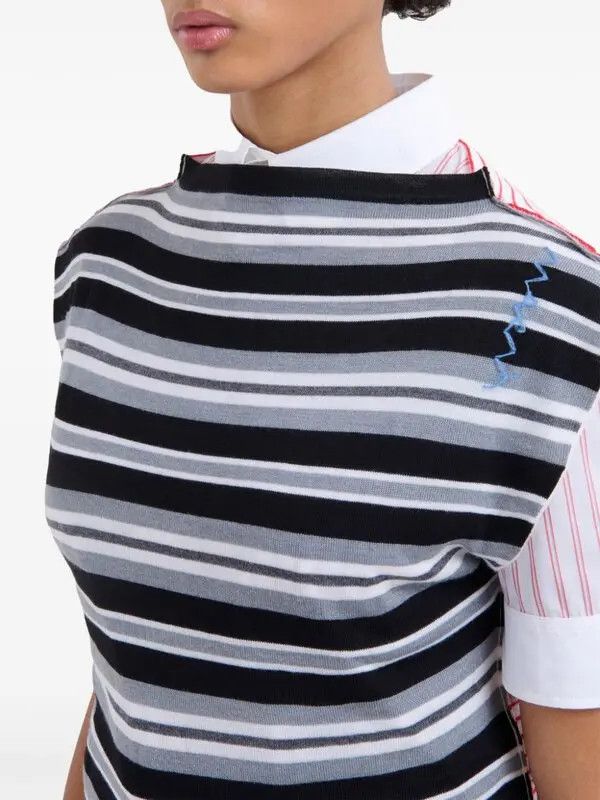 Marni o1w1db10426 Colourblock Knit Top in Black Size L / US 10 / IT 46 - 4 Thumbnail