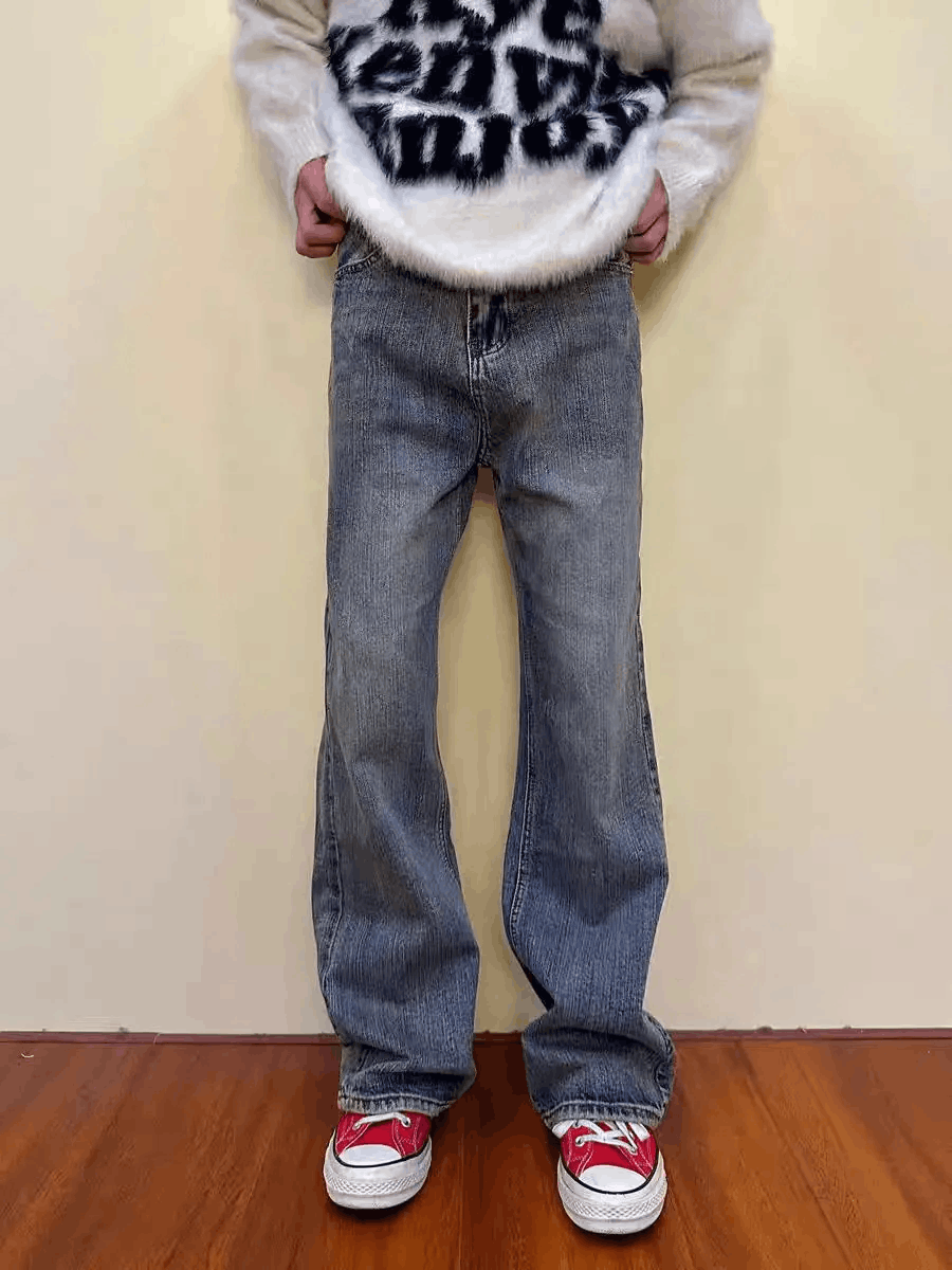 Japanese Brand × Jean Street wash vintage baggy micro flare jeans Size US 32 / EU 48 - 5 Thumbnail