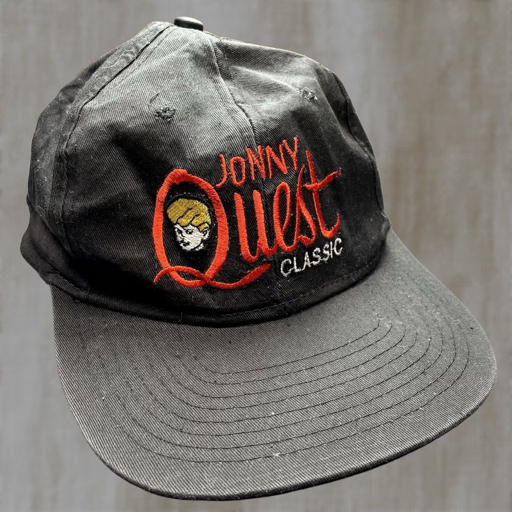 Quest VINTAGE Johnny Quest Hat SnapBack Classic Embroidered Hanna Barbera Hat Black Cotton Twill Adjustable Men Hat Size ONE SIZE - 1 Thumbnail