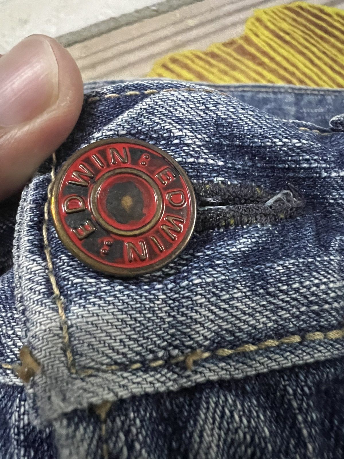 Edwin × If Six Was Nine × Le Grande Bleu (L.G.B.) 💥FLARE💥VINTAGE EDWIN 503 BLUE TRIP JEANS JAPAN Size US 31 - 7 Thumbnail