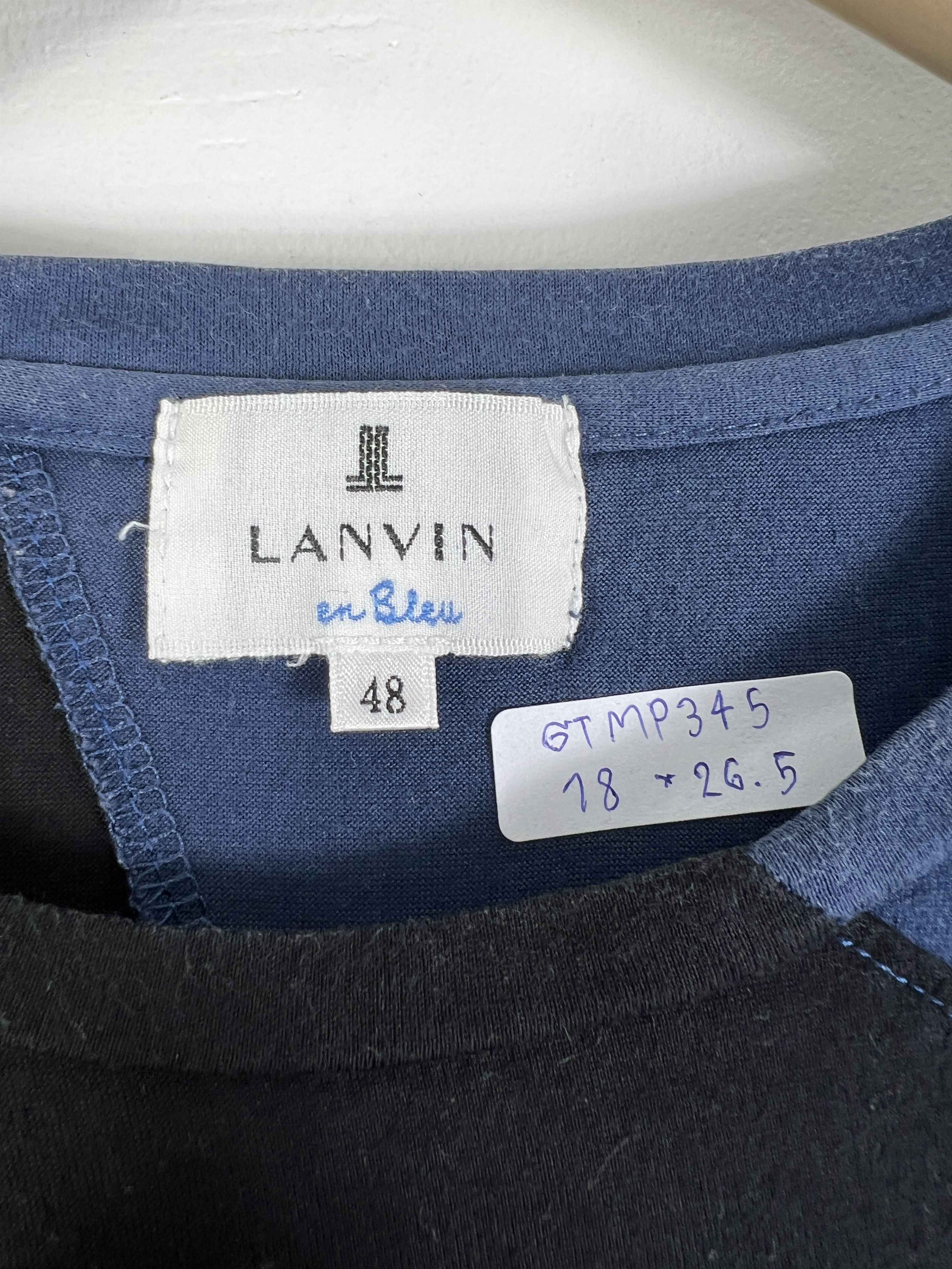 Lanvin LANVIN en Bleu Color Pattern Tee GTMP345 Size US S / EU 44-46 / 1 - 2 Thumbnail